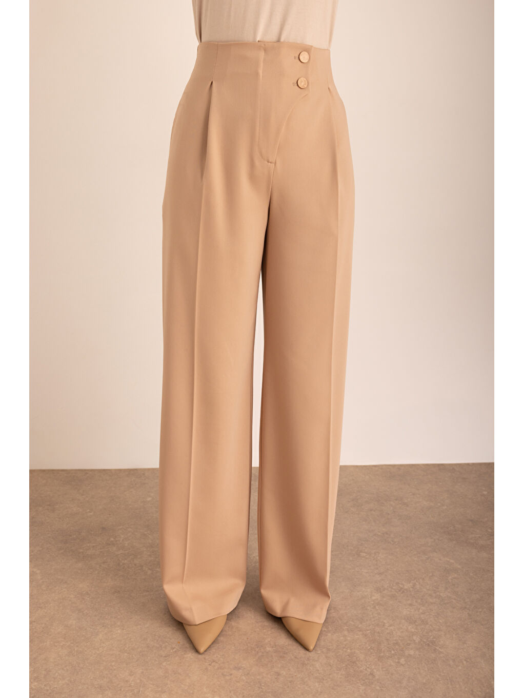 Bej Dokuma Pantolon-2