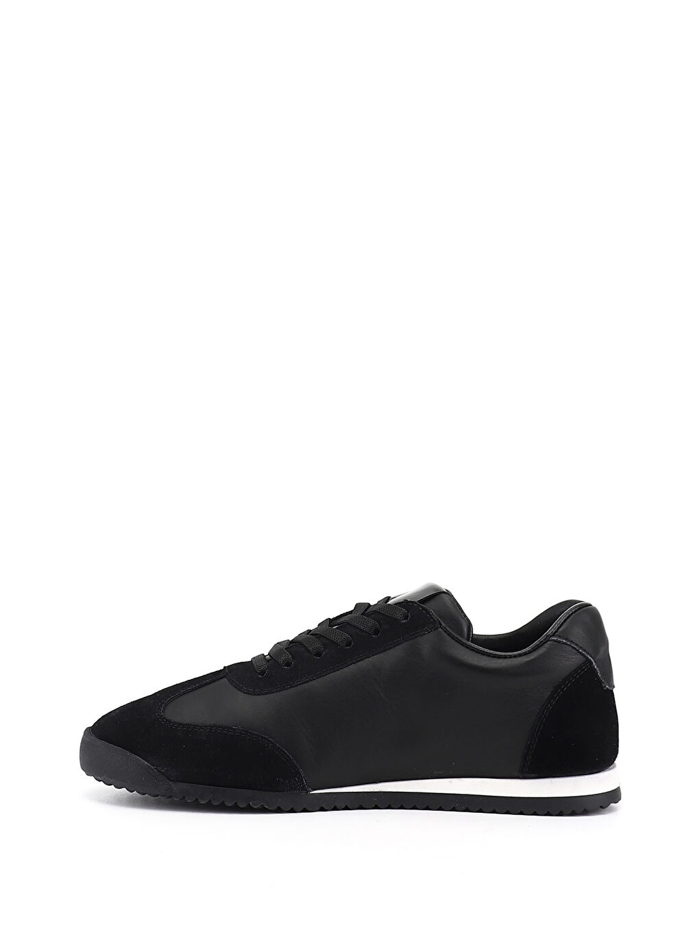 Siyah Kadın SİYAH Lastik Bağcıklı Hakiki Deri Sneaker-3