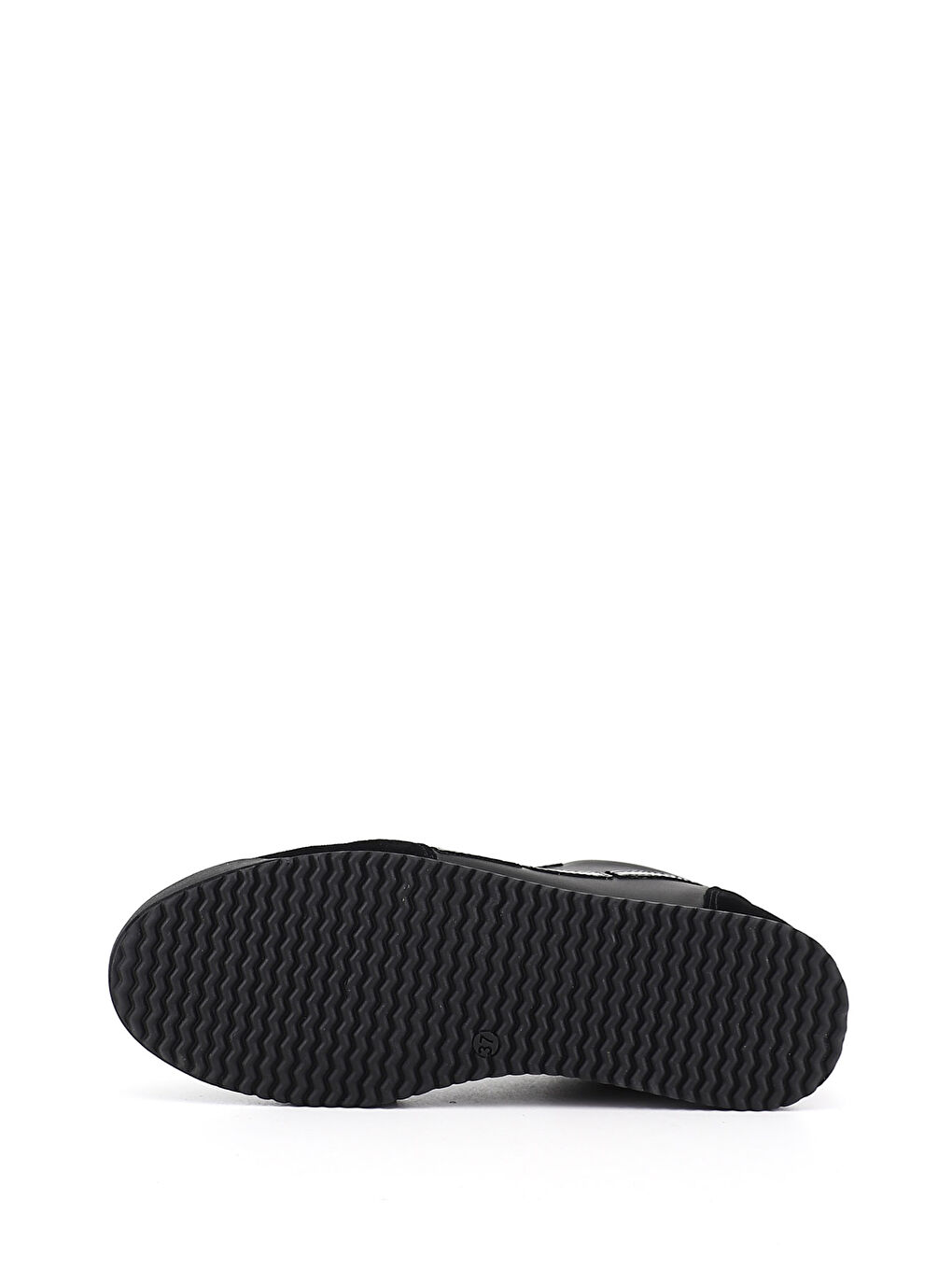 Siyah Kadın SİYAH Lastik Bağcıklı Hakiki Deri Sneaker-4
