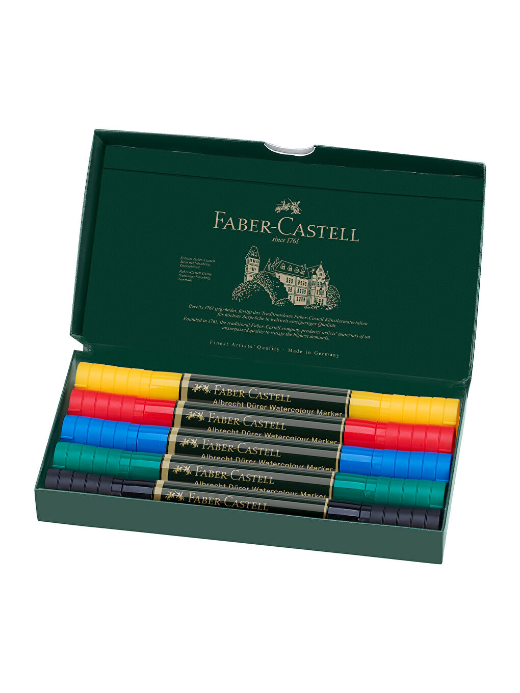 Albrecht Dürer Suluboya Markör Seti 5’li, Çift Uçlu, Yüksek Pigmentli Mürekkep,Keçe Uç-1