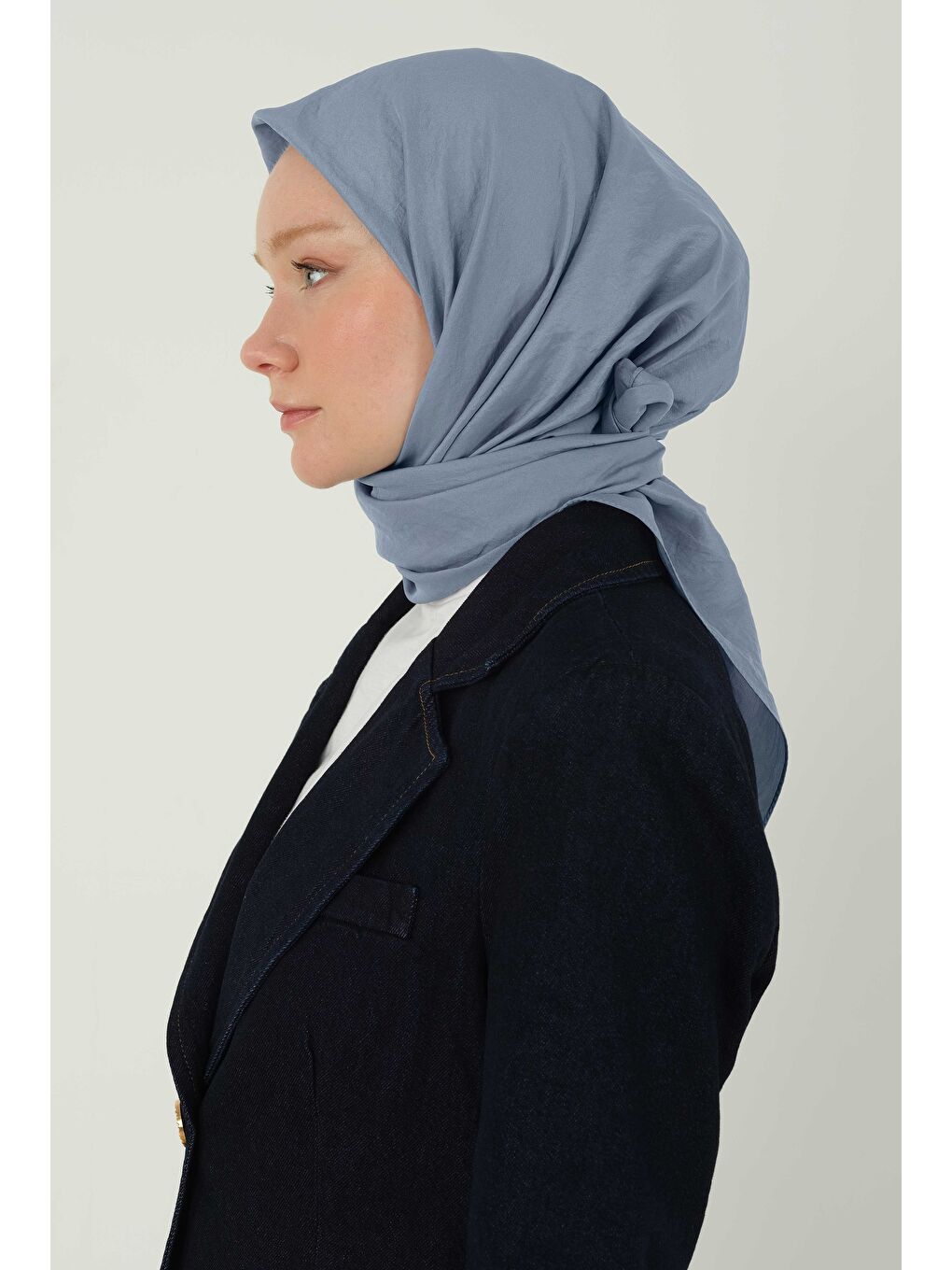 Soft Kraş Eşarp Pastel Mavi-2