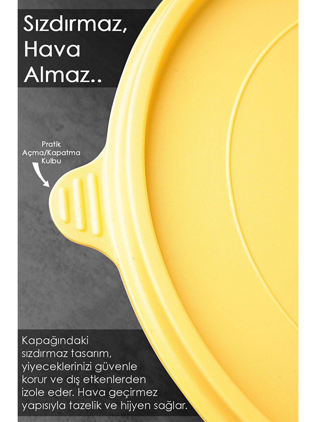 14'lü Yuvarlak Gıda Saklama Kabı Seti 8x250 4x600 2x1200 ml Sarı-2