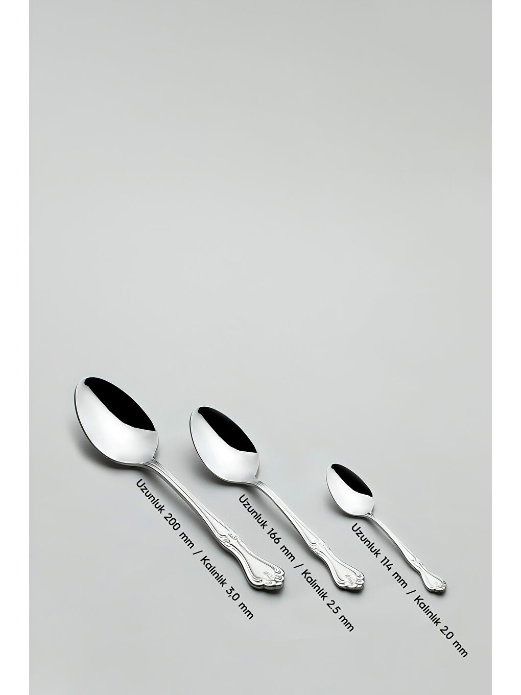 Gri Lalezar Saten 12 Kişilik 72 Parça Kutulu Çatal Kaşık Bıçak Takımı-5