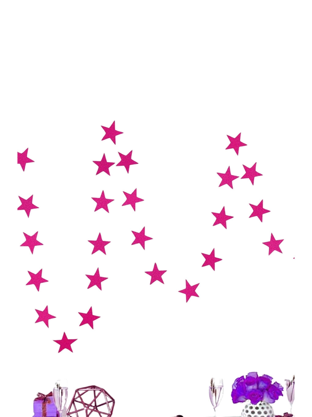 Pembe Sıralı Yıldız Parti Süsü