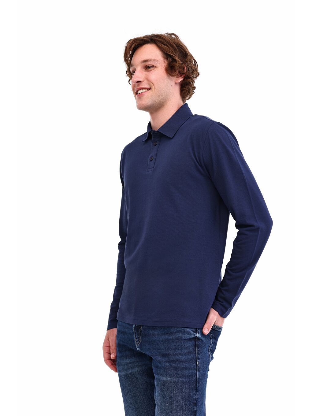 MB SN329 UKOL POLO 5PR Lacivert Erkek Uzun Kol T-Shirt