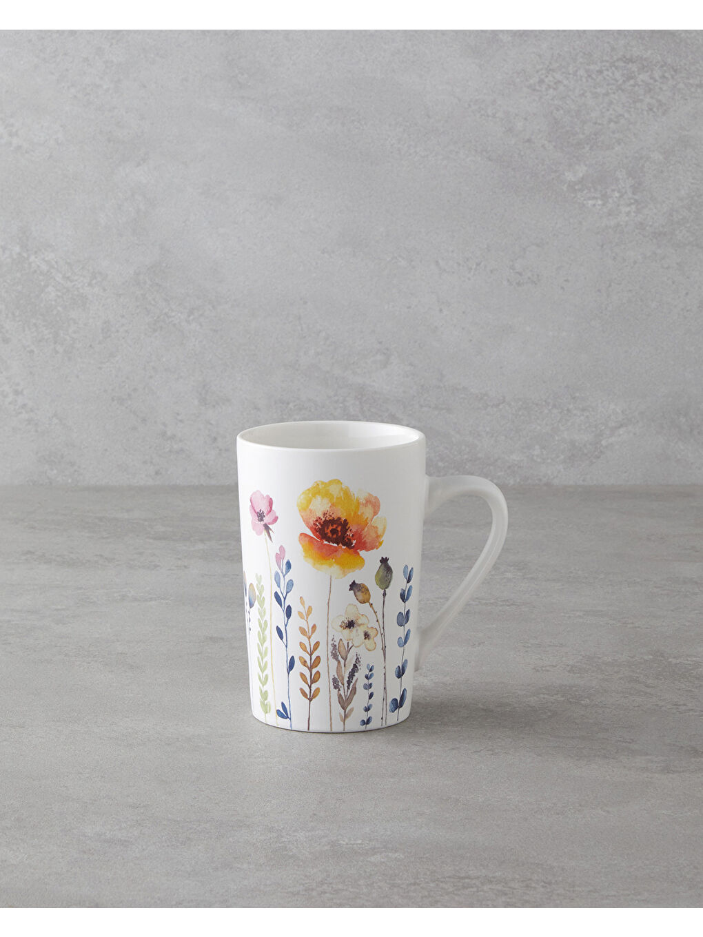 Beyaz Gardenia Mood New Bone China Kupa 380 ml Renkli