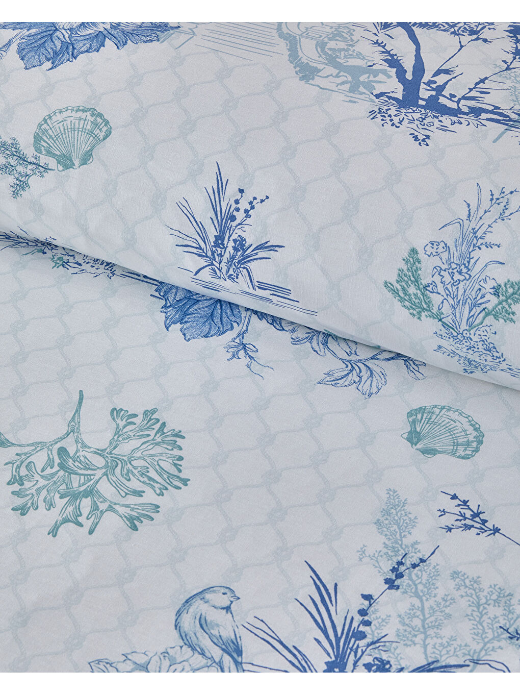 Coastal Allure Pamuklu Çift Kişilik Nevresim Seti 200x220 cm Mavi - Yeşil-2