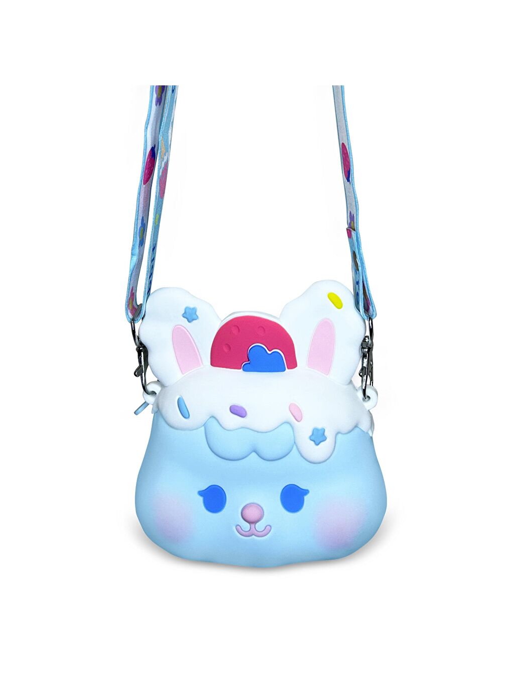 Karışık Silikon Mavi Tavşan Omuz Çantası-2