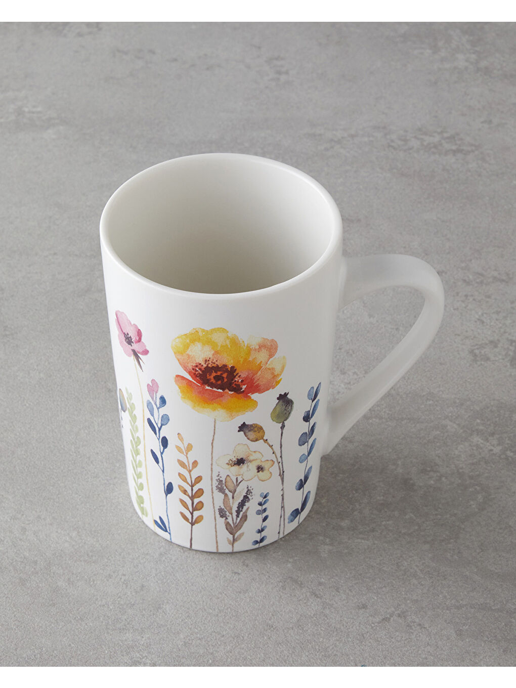 Beyaz Gardenia Mood New Bone China Kupa 380 ml Renkli-1