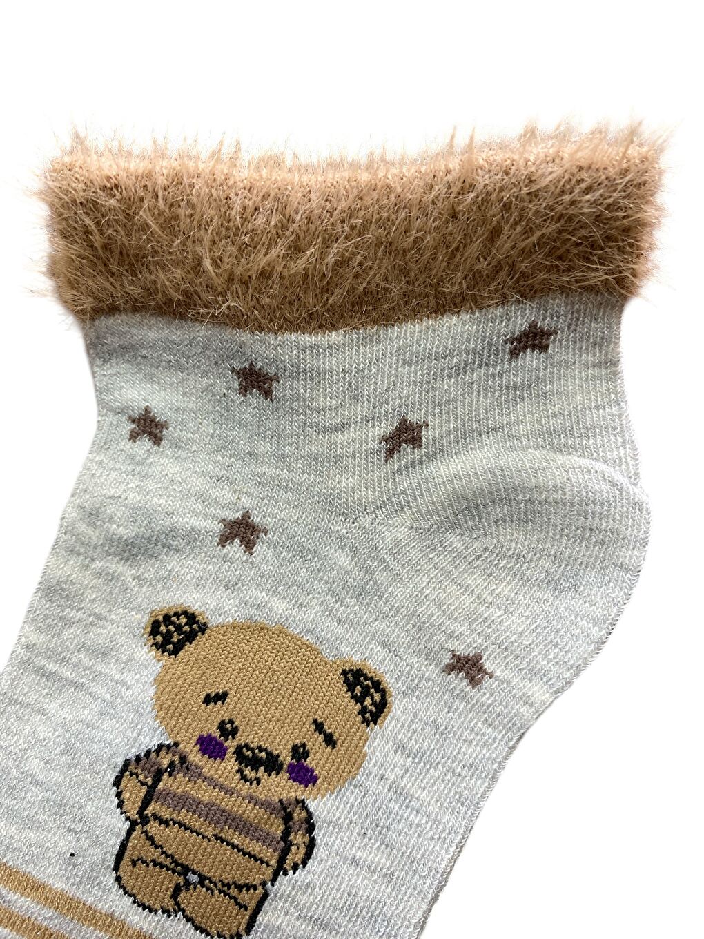 Kahverengi 6'lı Kadın Desenli Yumoş Kaliteli Patik Çorap-1