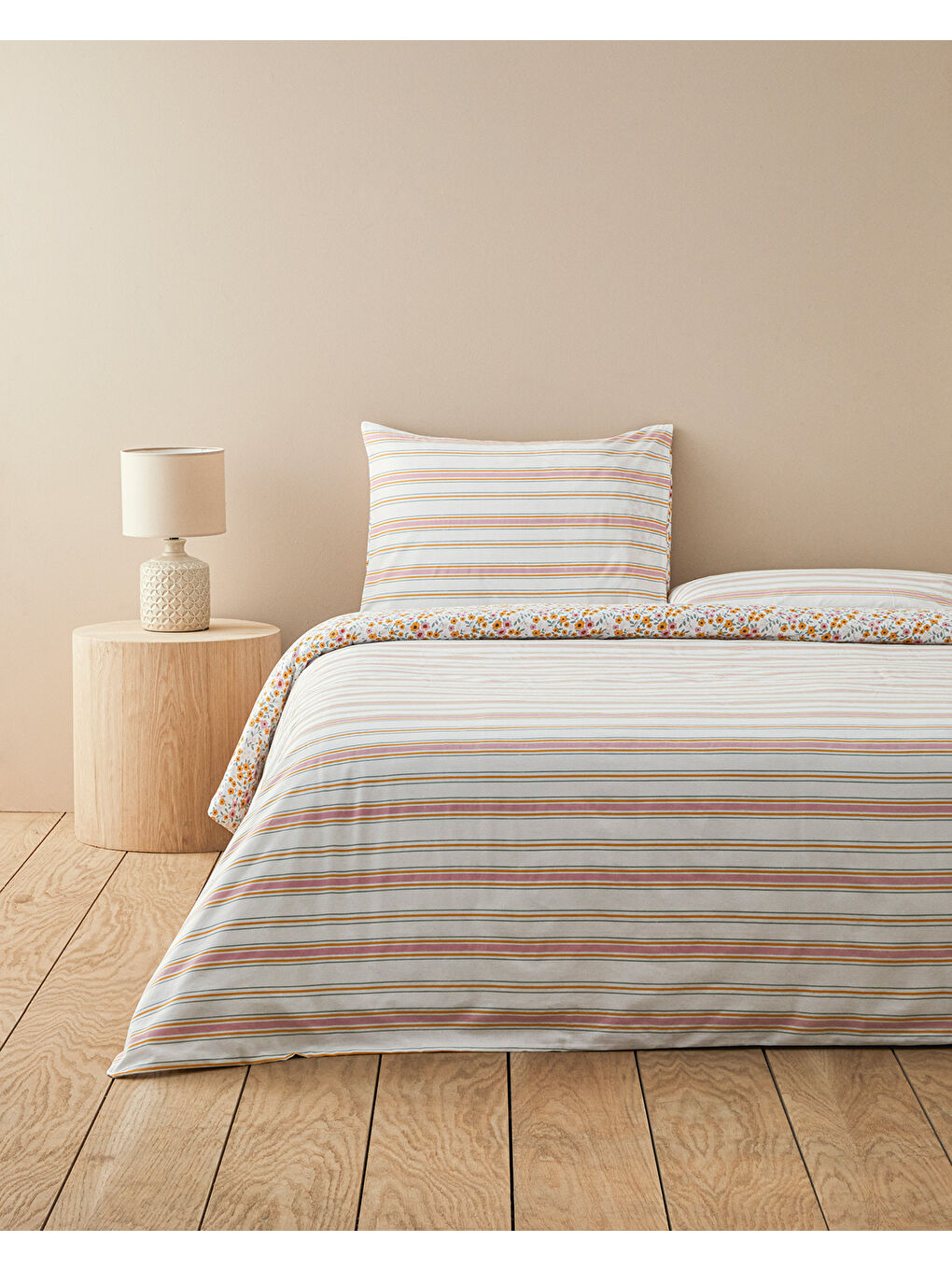 Ditsy Pamuklu Ranforce Çift Kişilik Nevresim Seti 200x220 cm Sarı-1