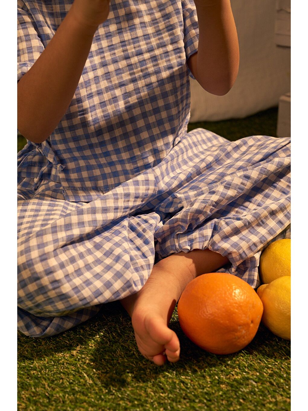 Mavi Daisy Picnic Serisi Kruvaze Takım-6