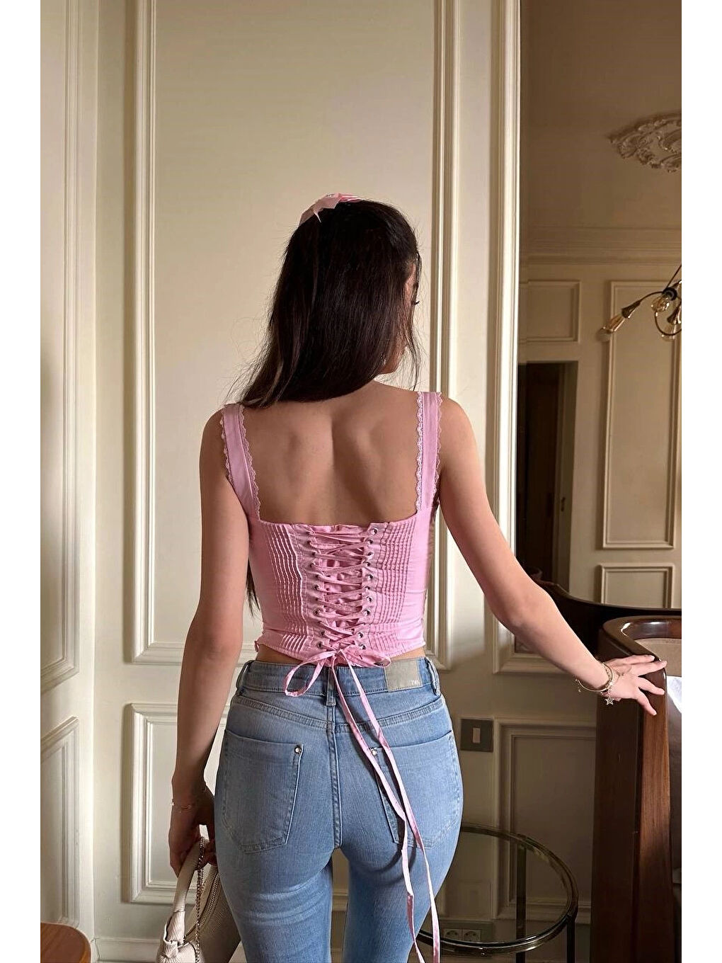 Kadın Pembe Dantelli Büstiyer 1041-2555-1