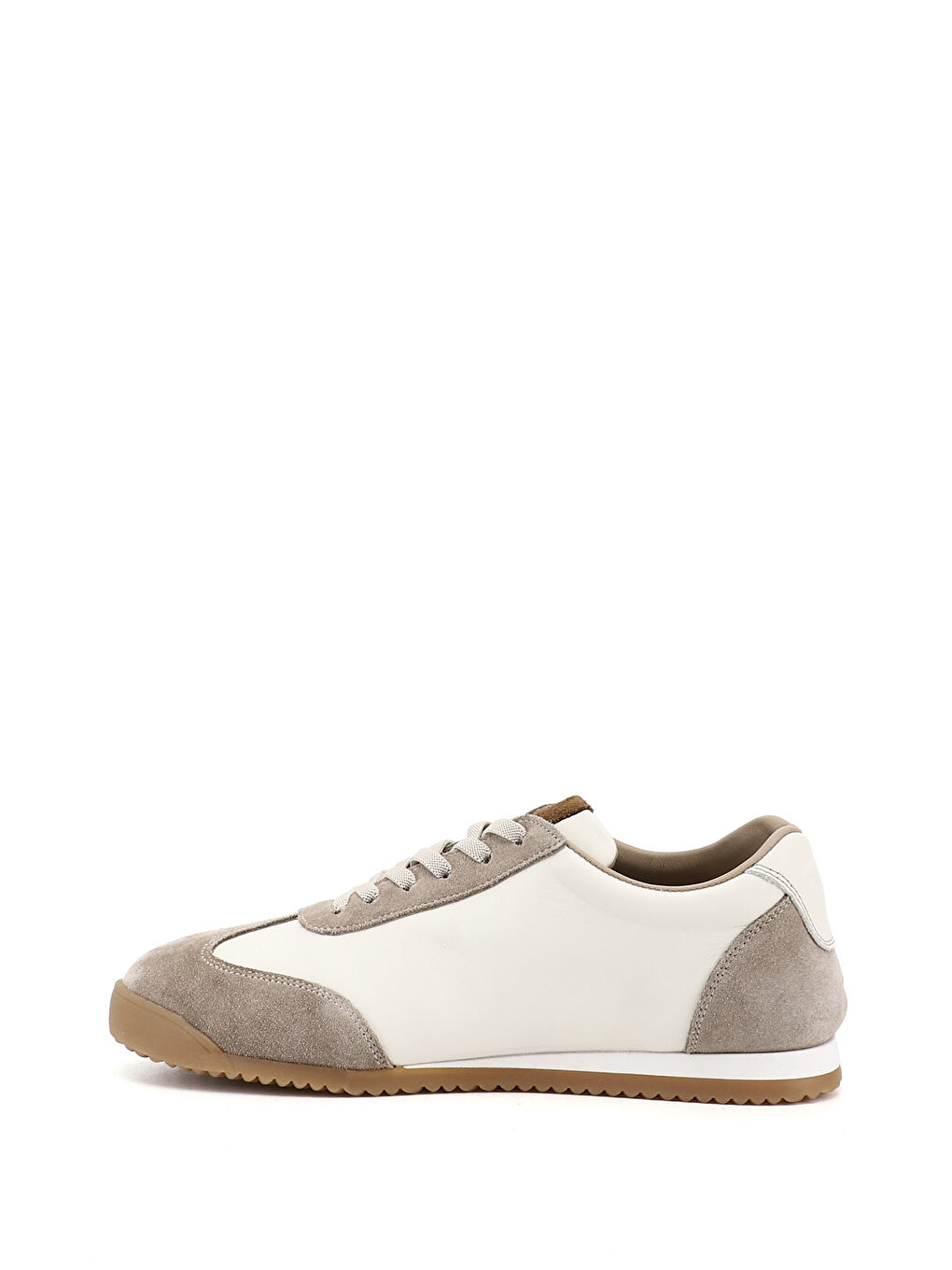 Bej Kadın YENİ BEJ Lastik Bağcıklı Hakiki Deri Sneaker-3