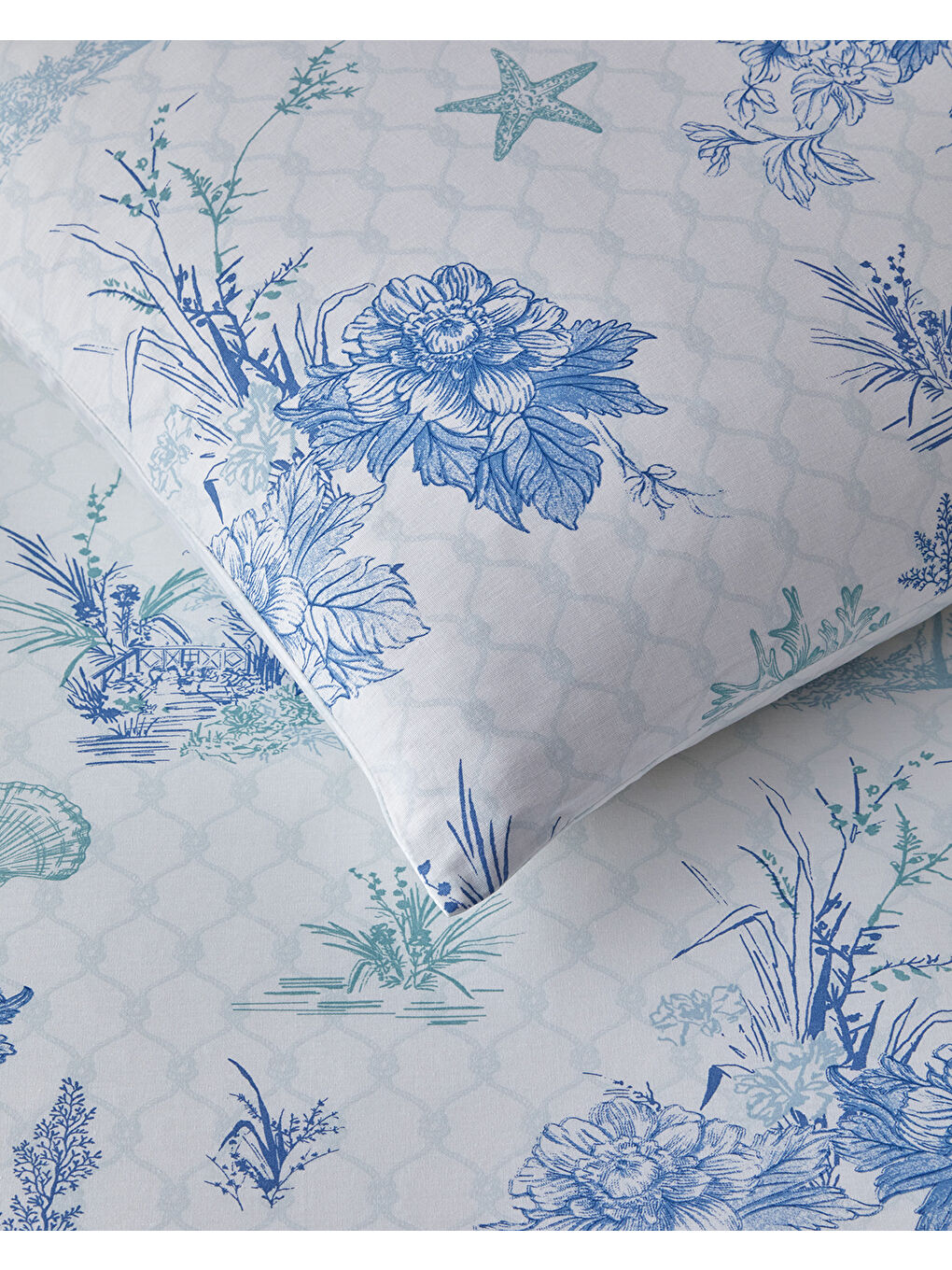 Coastal Allure Pamuklu Çift Kişilik Nevresim Seti 200x220 cm Mavi - Yeşil-3