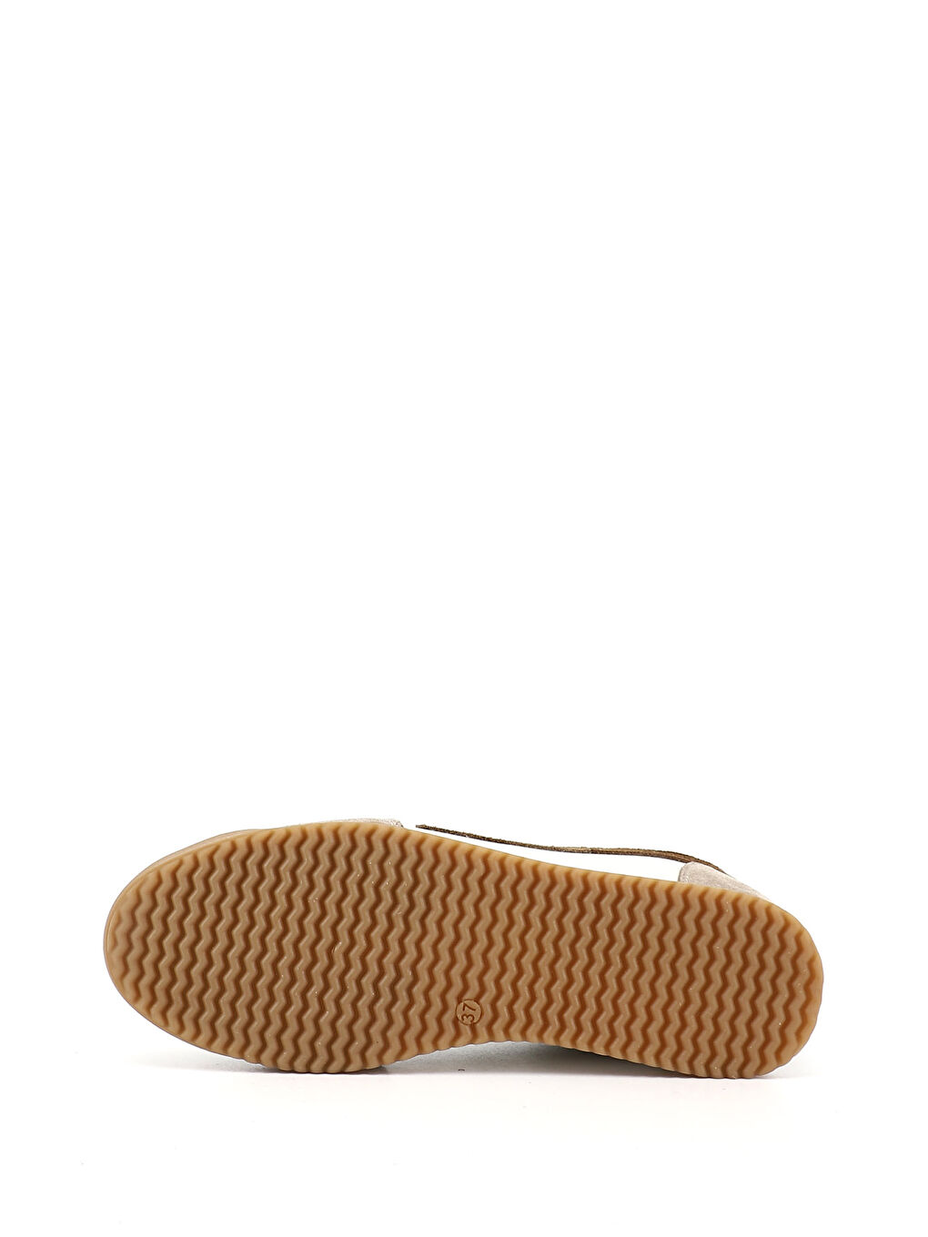 Bej Kadın YENİ BEJ Lastik Bağcıklı Hakiki Deri Sneaker-4