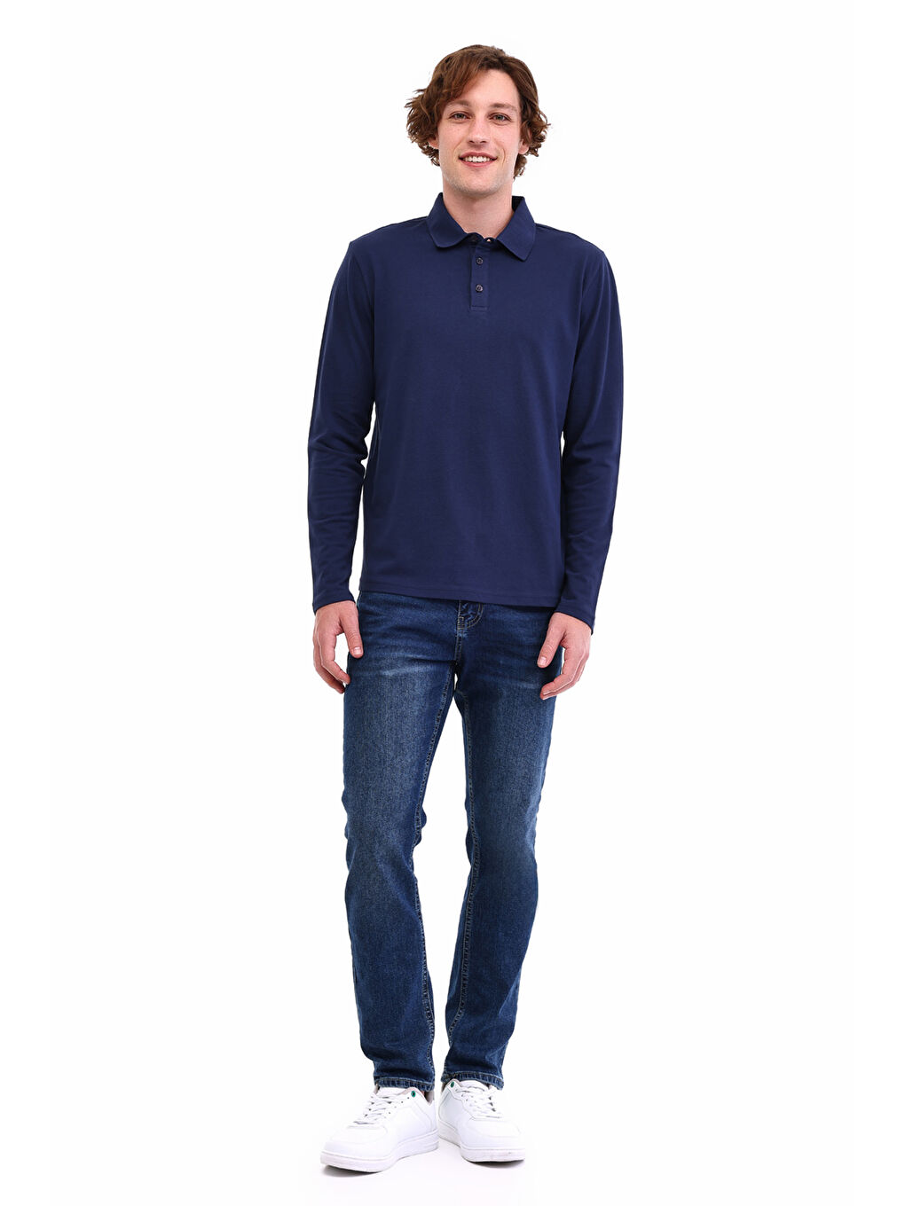 MB SN329 UKOL POLO 5PR Lacivert Erkek Uzun Kol T-Shirt-2