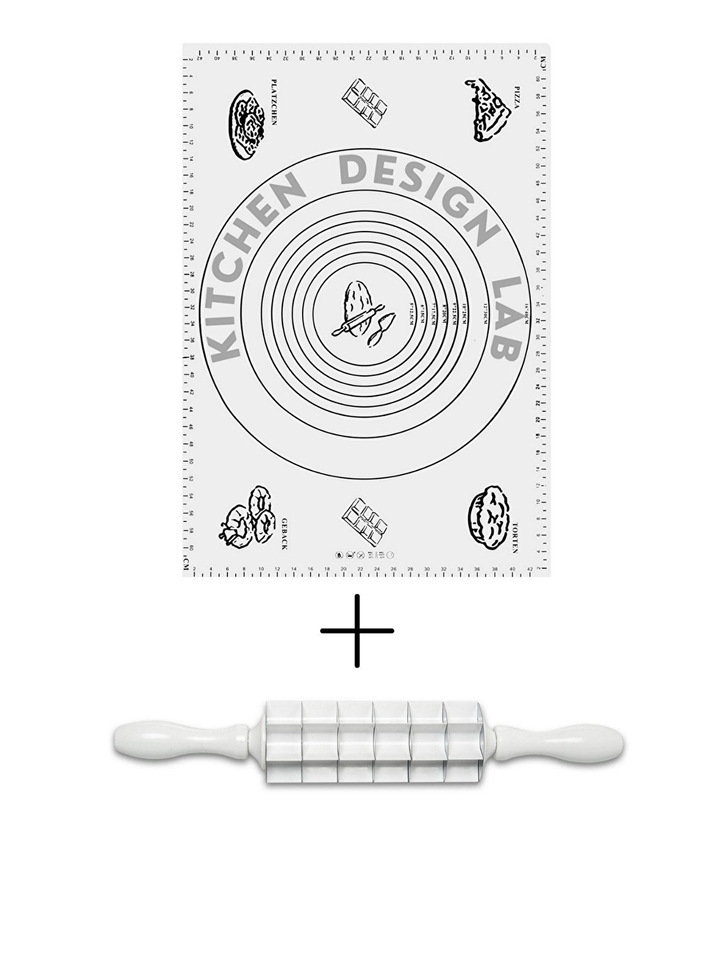 2'li Set Beyaz 45x65 cm Silikon Hamur Açma Matı Ve Kare Mantımatik Seti-3