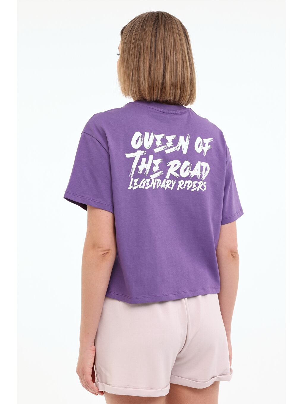 WL THEA 11SF518 5FX Mor Kadın Kısa Kol T-Shirt-1