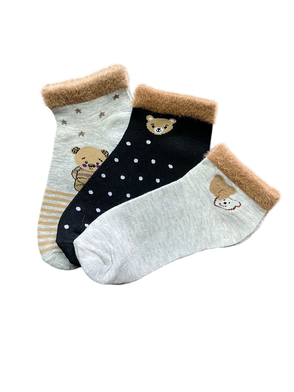 Karışık 12'li Kadın Desenli Yumoş Kaliteli Patik Çorap-3