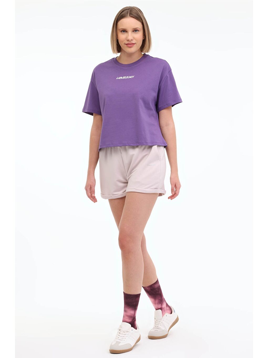 WL THEA 11SF518 5FX Mor Kadın Kısa Kol T-Shirt-2