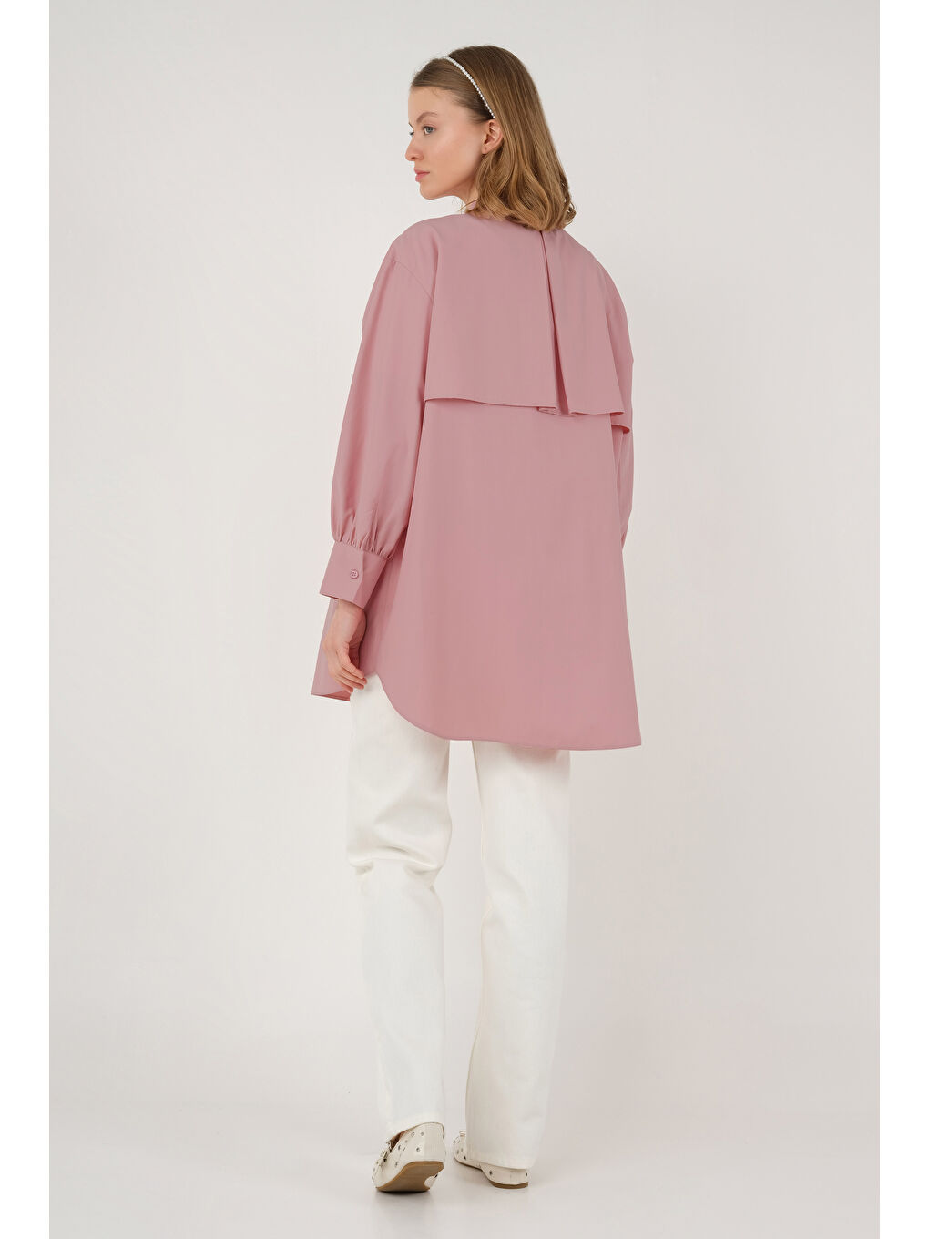 Rüzgarlıklı Gömlek Pastel Pembe-3