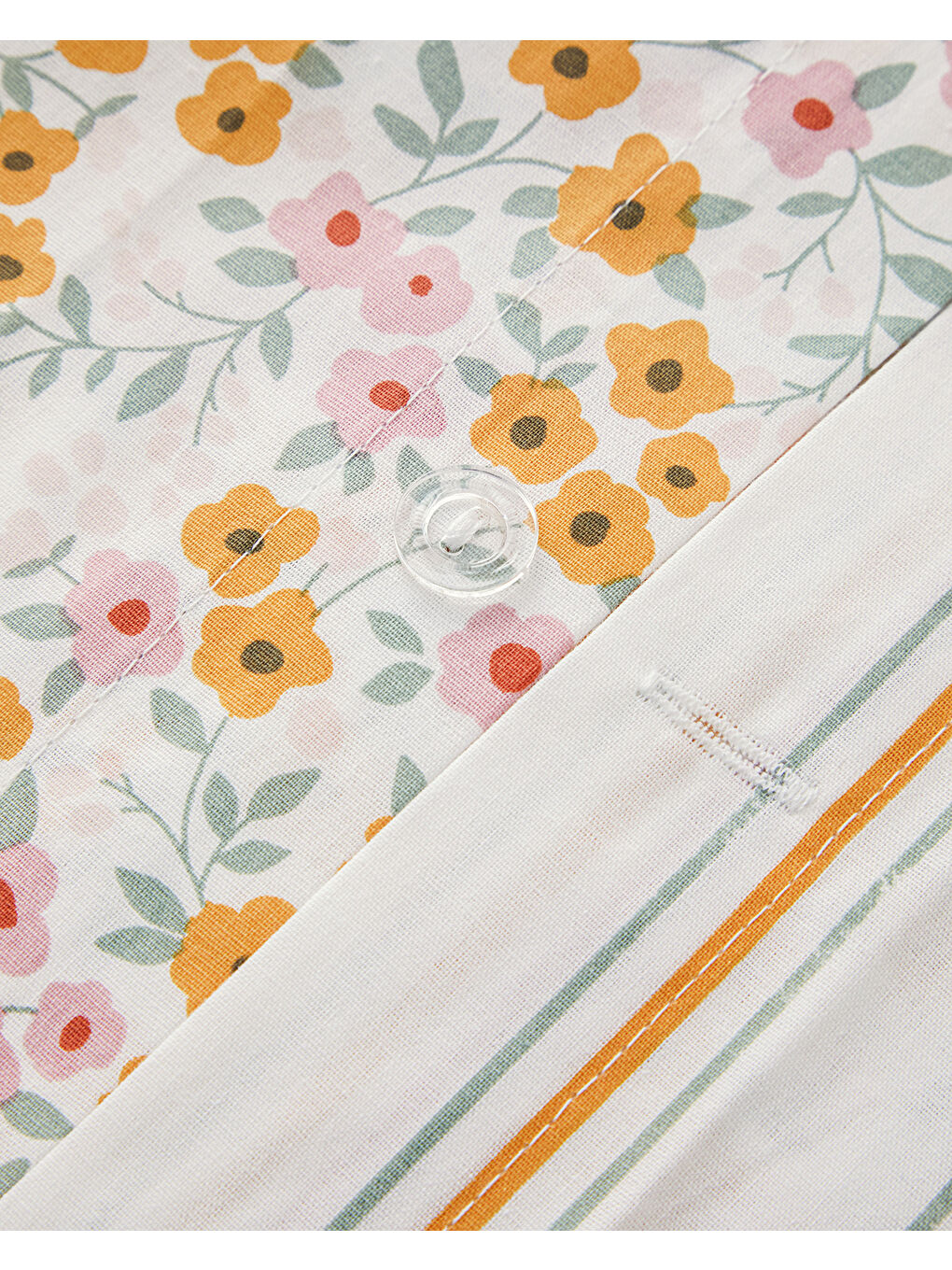 Ditsy Pamuklu Ranforce Çift Kişilik Nevresim Seti 200x220 cm Sarı-4