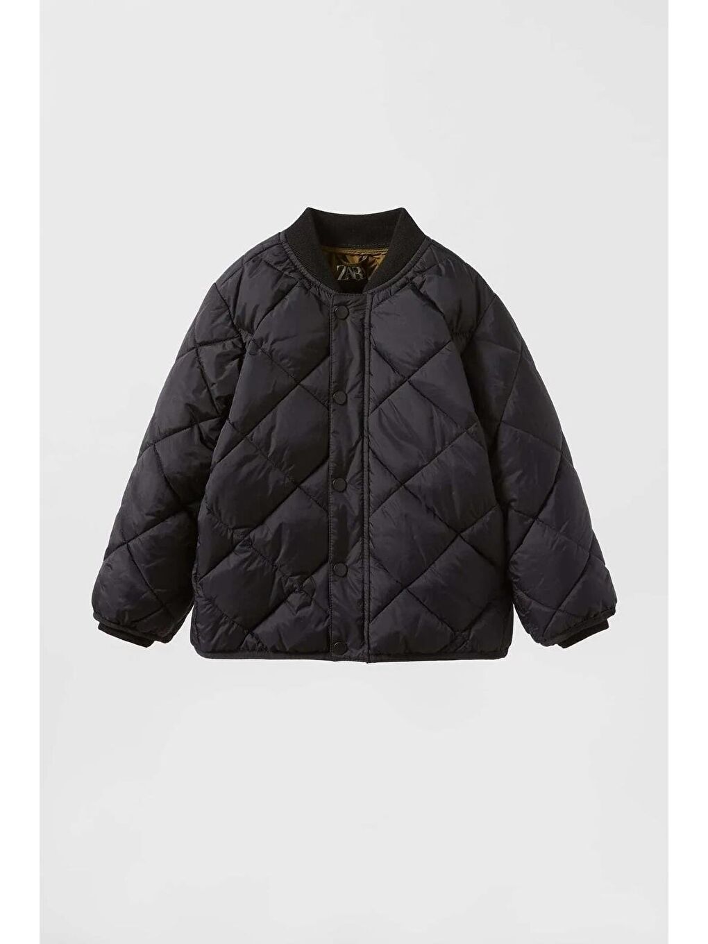 Kız Çocuk Pamuklu Siyah Kapitone Mont - Ribanalı Yaka Ve Manşet Detaylı