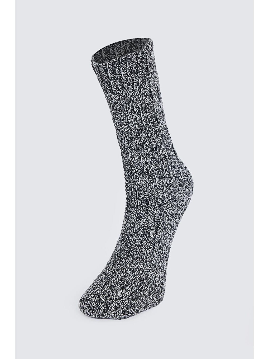 Erkek Desenli Örme Gri Çorap