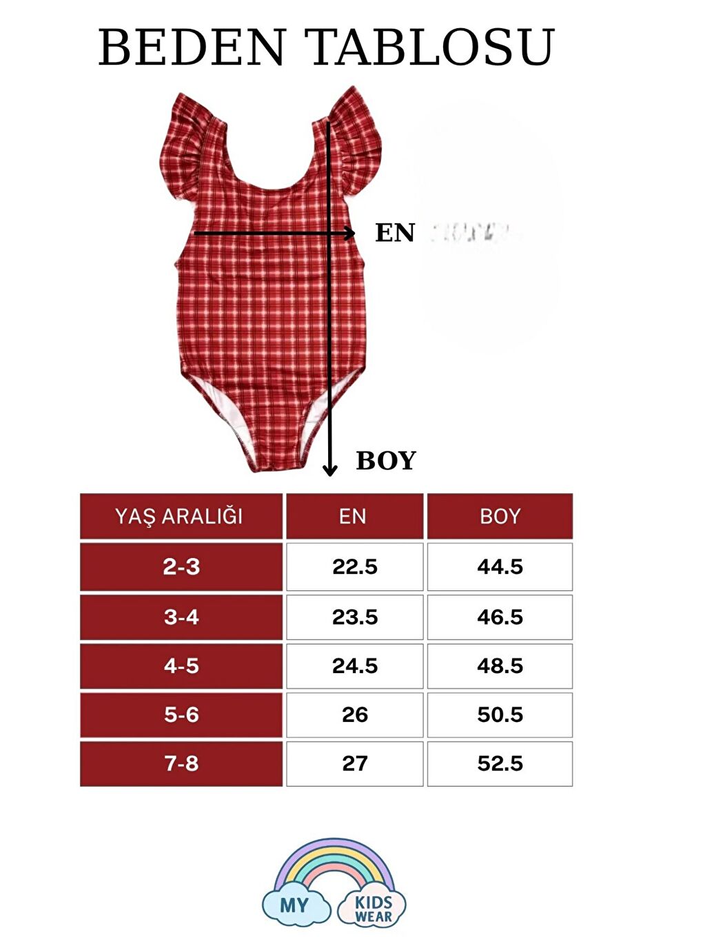 Kırmızı Kız Çocuk Fırfır Detaylı Tasarım Çapraz Askılı Mayo 12728-1