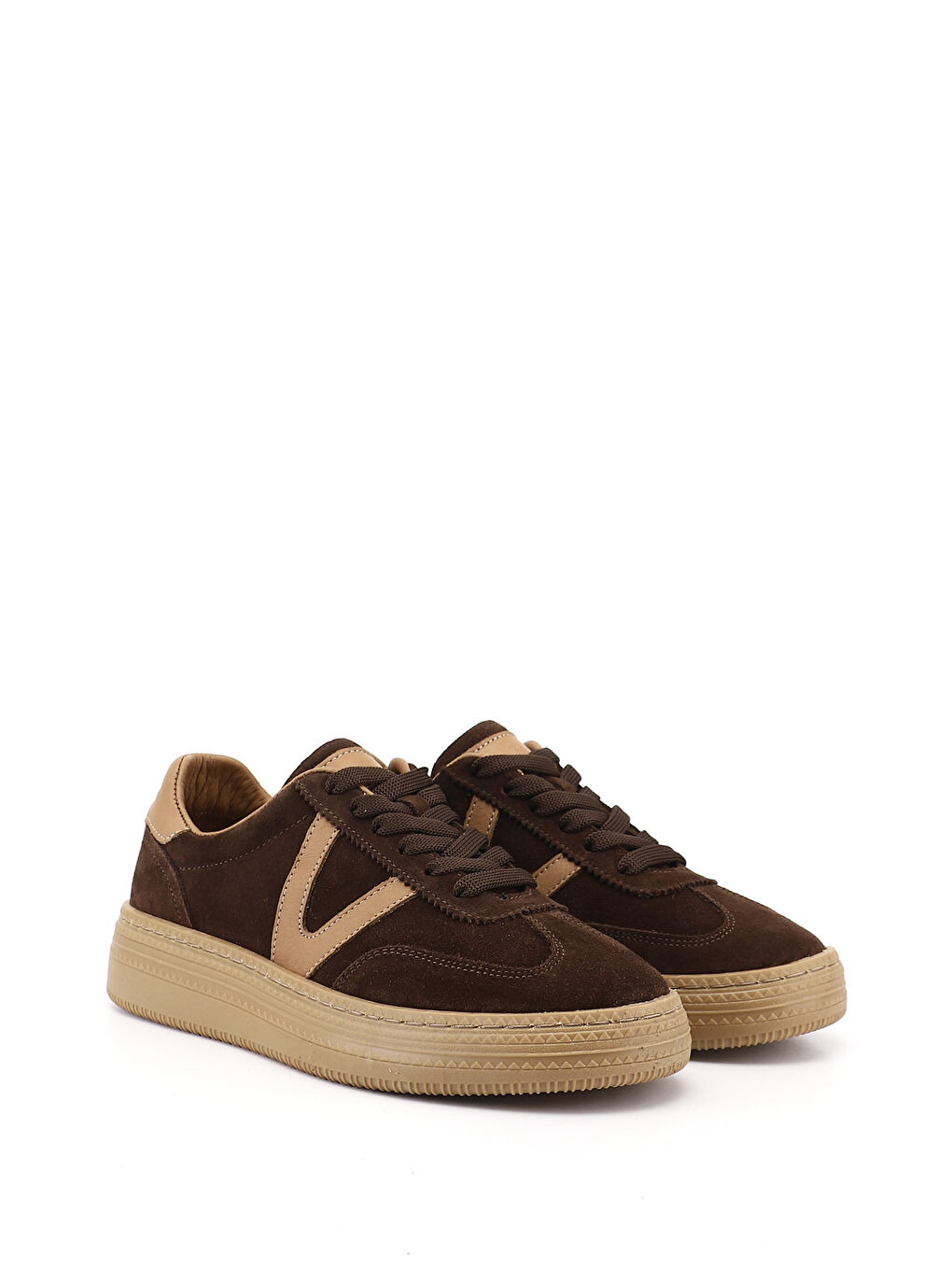 Kahverengi Kadın KOYU KAHVE Bağcıklı Hakiki Deri Sneaker-1