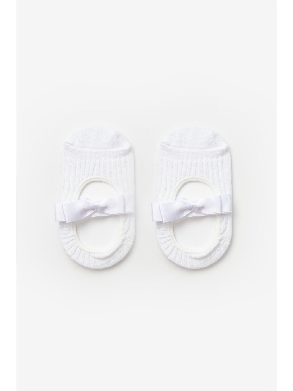 Beyaz Fiyonklu Kız Çocuk Babet Çorap