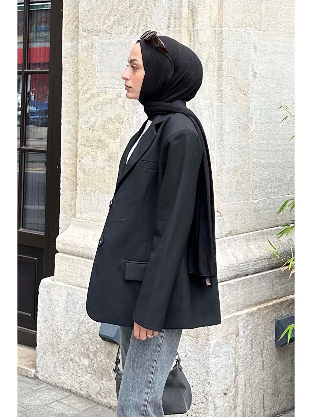 Kapak Cep Blazer Ceket Siyah-1