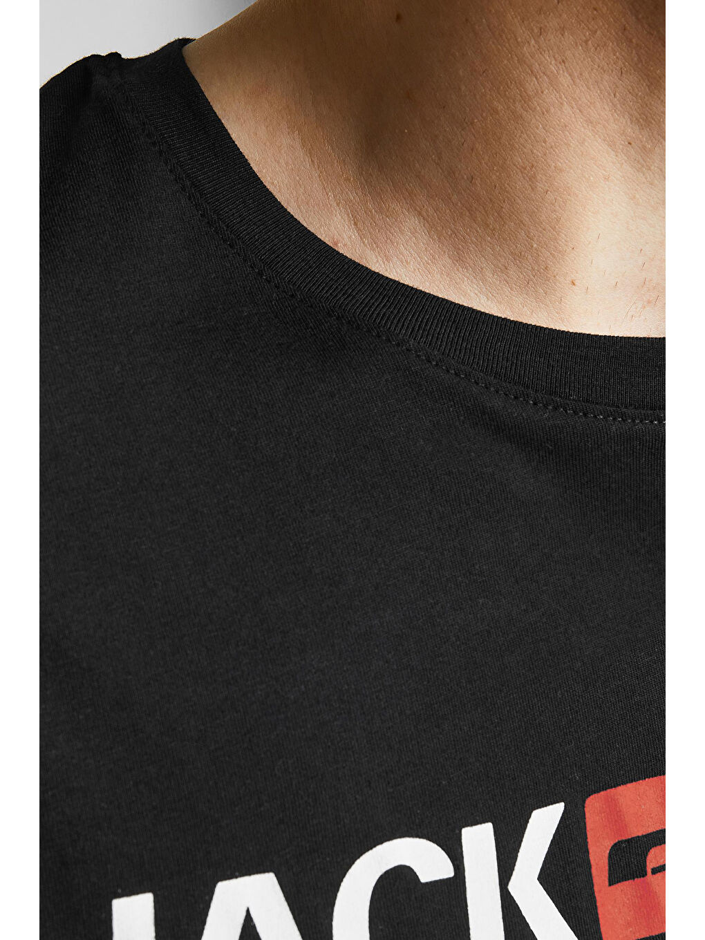 Siyah Büyük Beden Bisiklet Yaka % 100 Pamuk Plus Jjecorp Erkek T Shirt 12184987-3