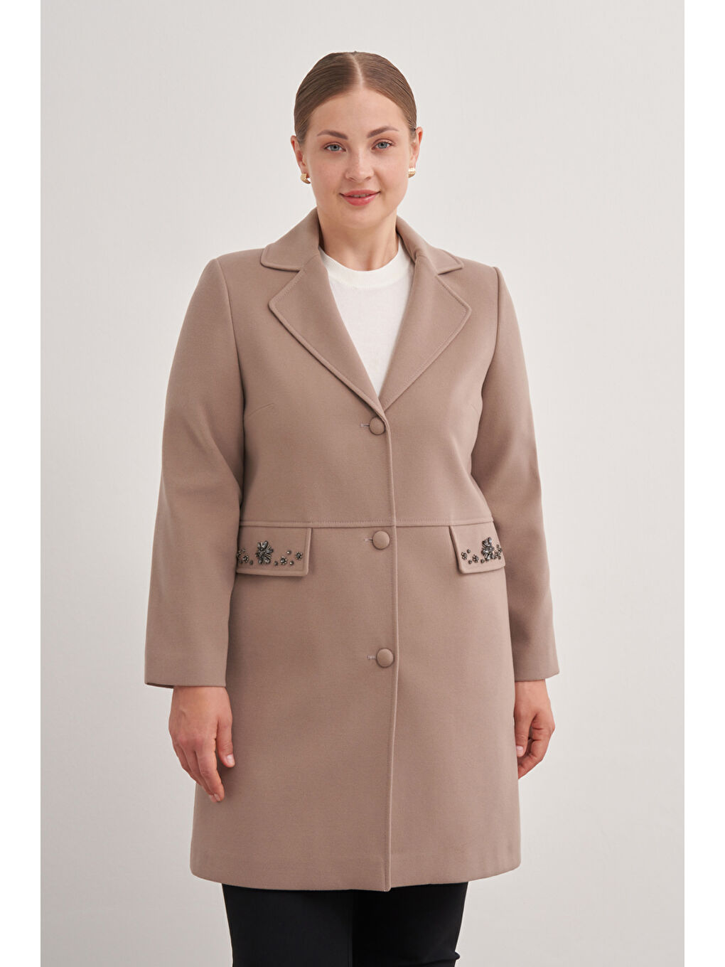 Bej 8583112 Günlük Astarlı Kaban