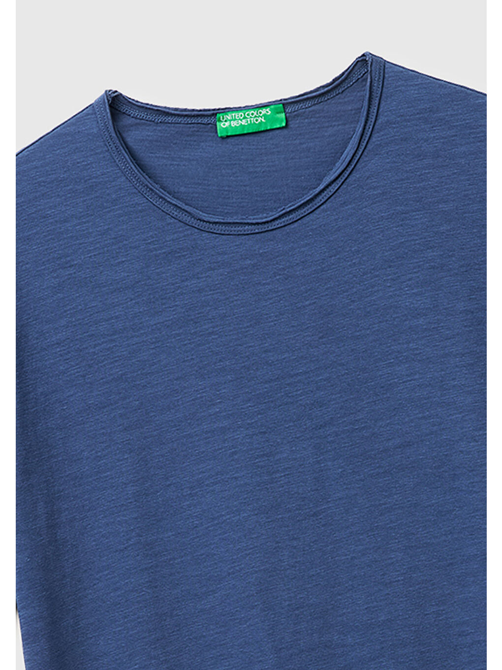 Erkek İndigo  %100 Pamuk Regular Fit Bisiklet Yaka T-Shirt-2