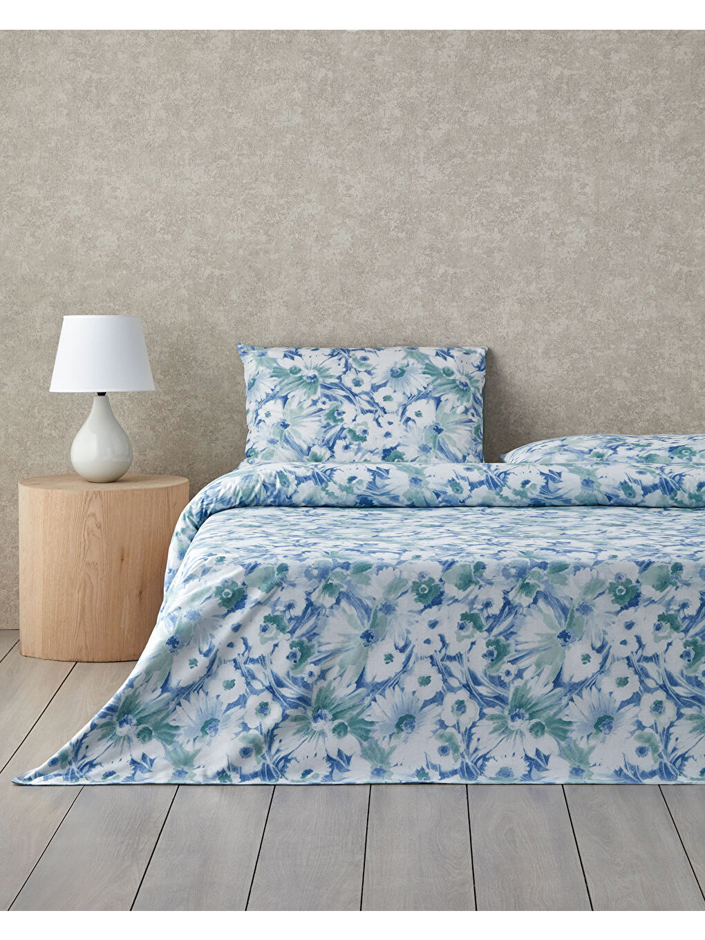 Chaotic Garden Pamuklu Çift Kişilik Nevresim Seti 200x220 cm Mavi - Yeşil
