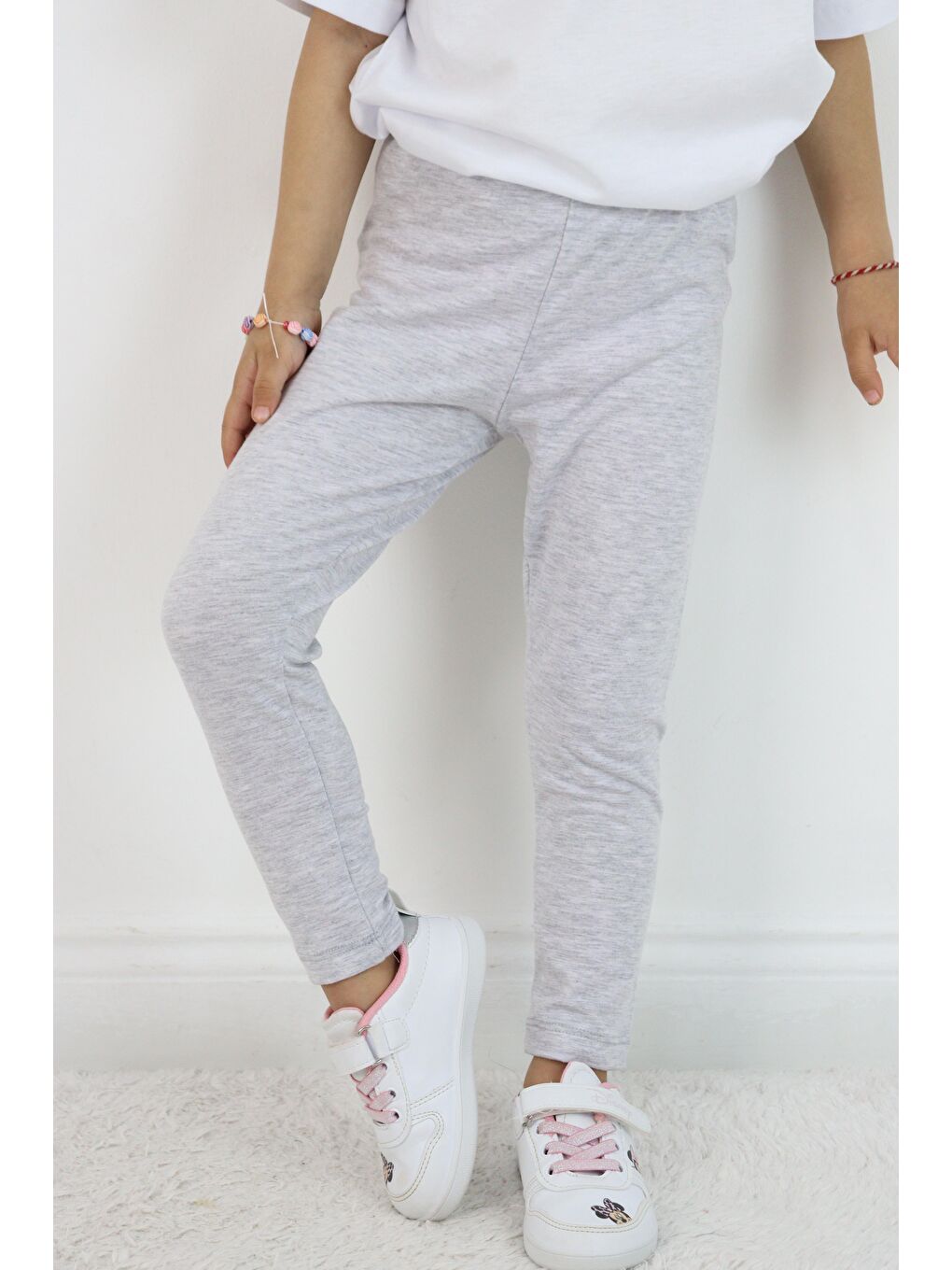 Gri Basic Kız Çocuk Tayt %100 Pamuk 6 Ay 5 Yaş