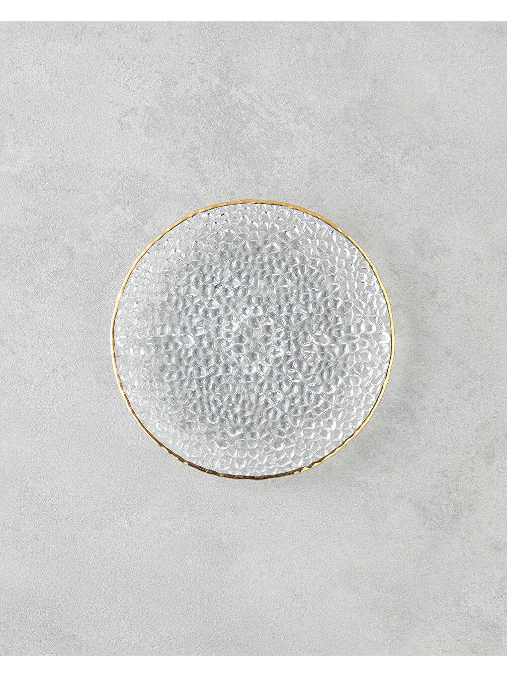 Sarı Giselle Cam Pasta Tabağı 16 cm Gold