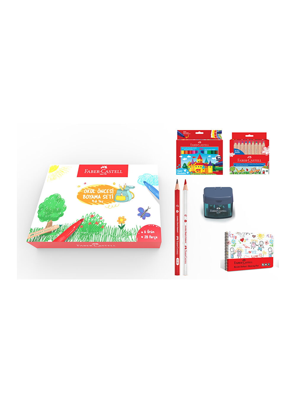Okul Öncesi Jumbo Boyama Seti 6 Parça – Renkli İlk Boyama Deneyimi-1