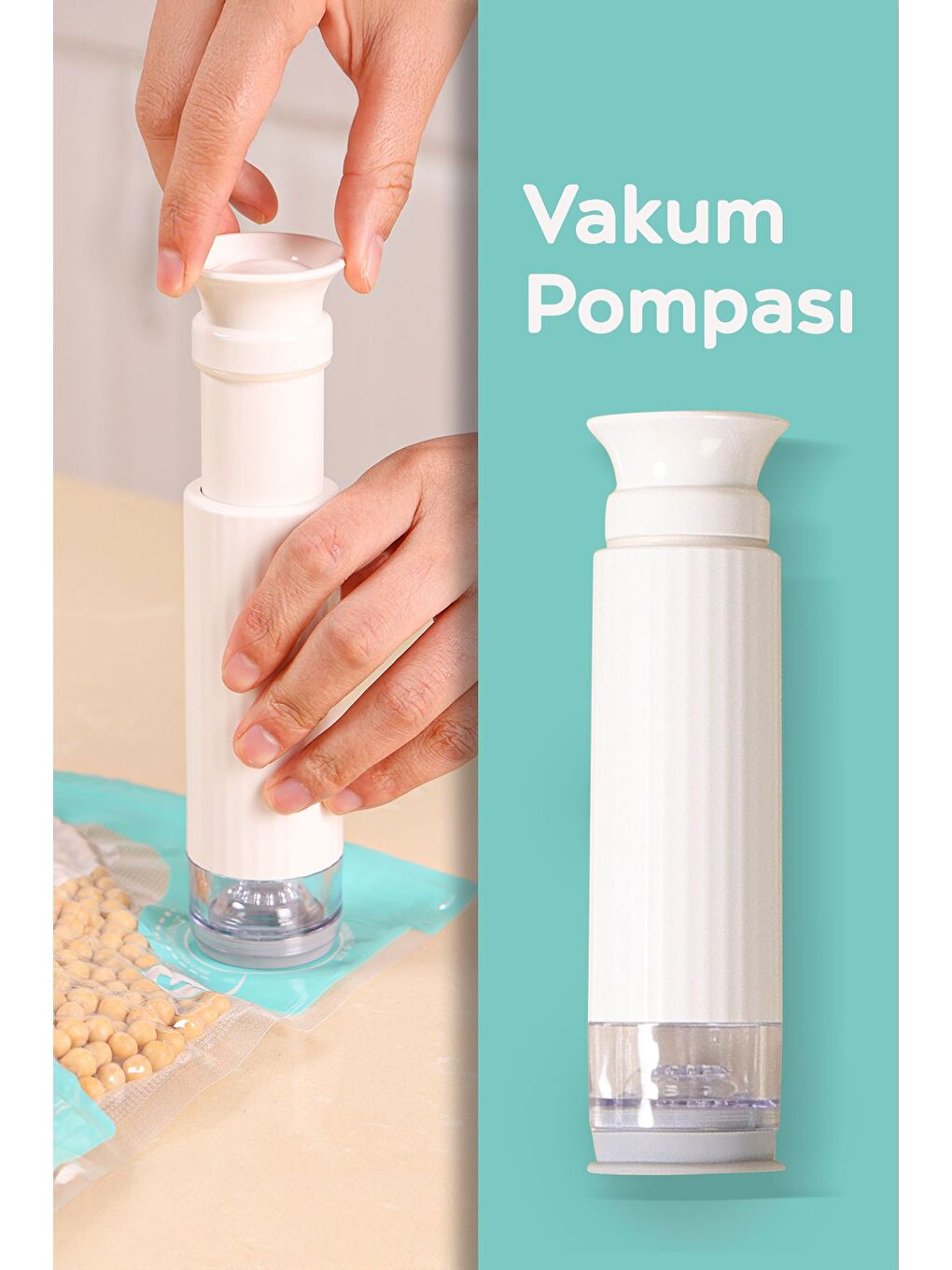 Beyaz 1 Adet Manuel Vakum Pompası