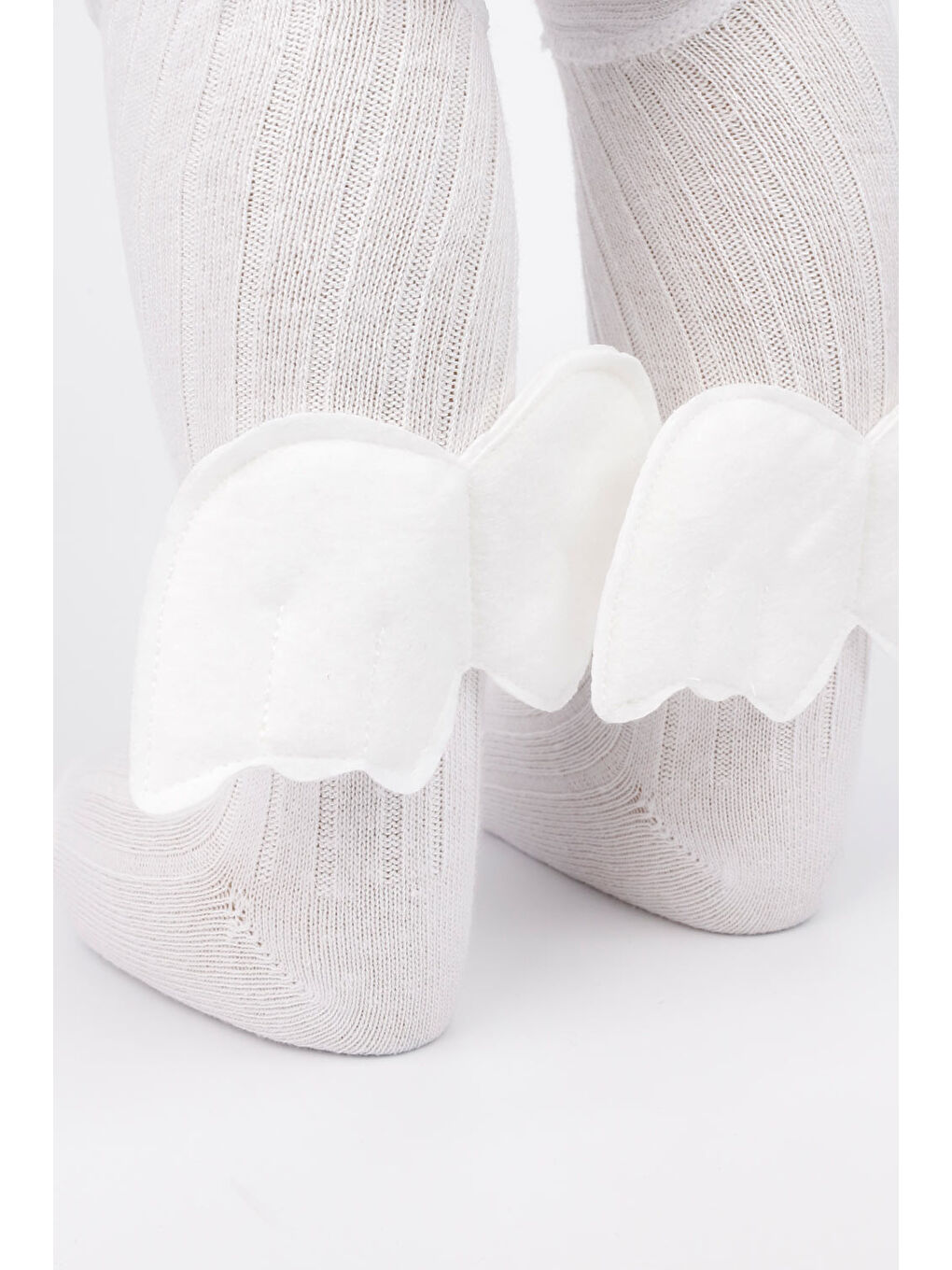 Beyaz Kanat Fitilli Kız Çocuk Külotlu Çorap-1