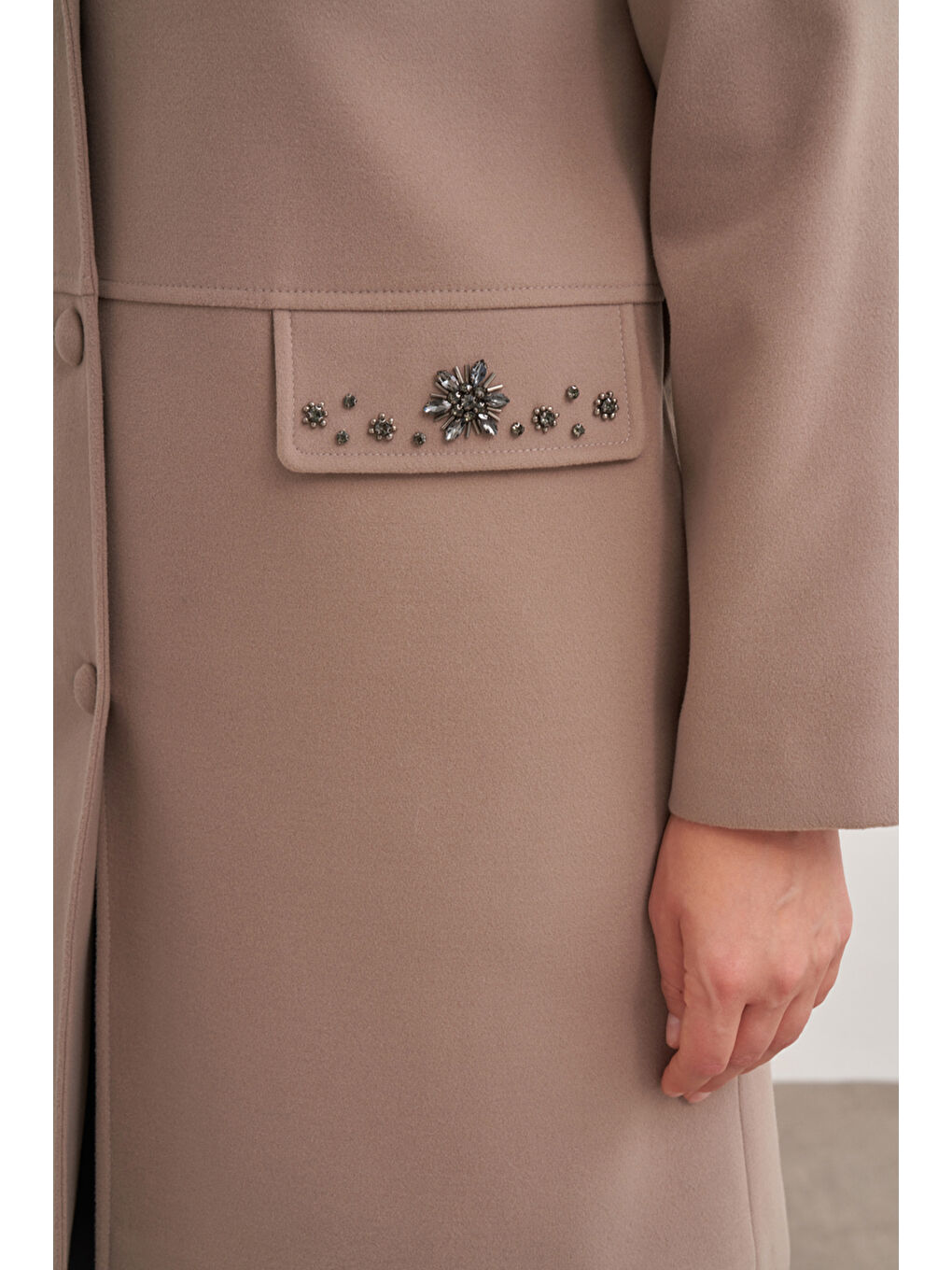 Bej 8583112 Günlük Astarlı Kaban-3