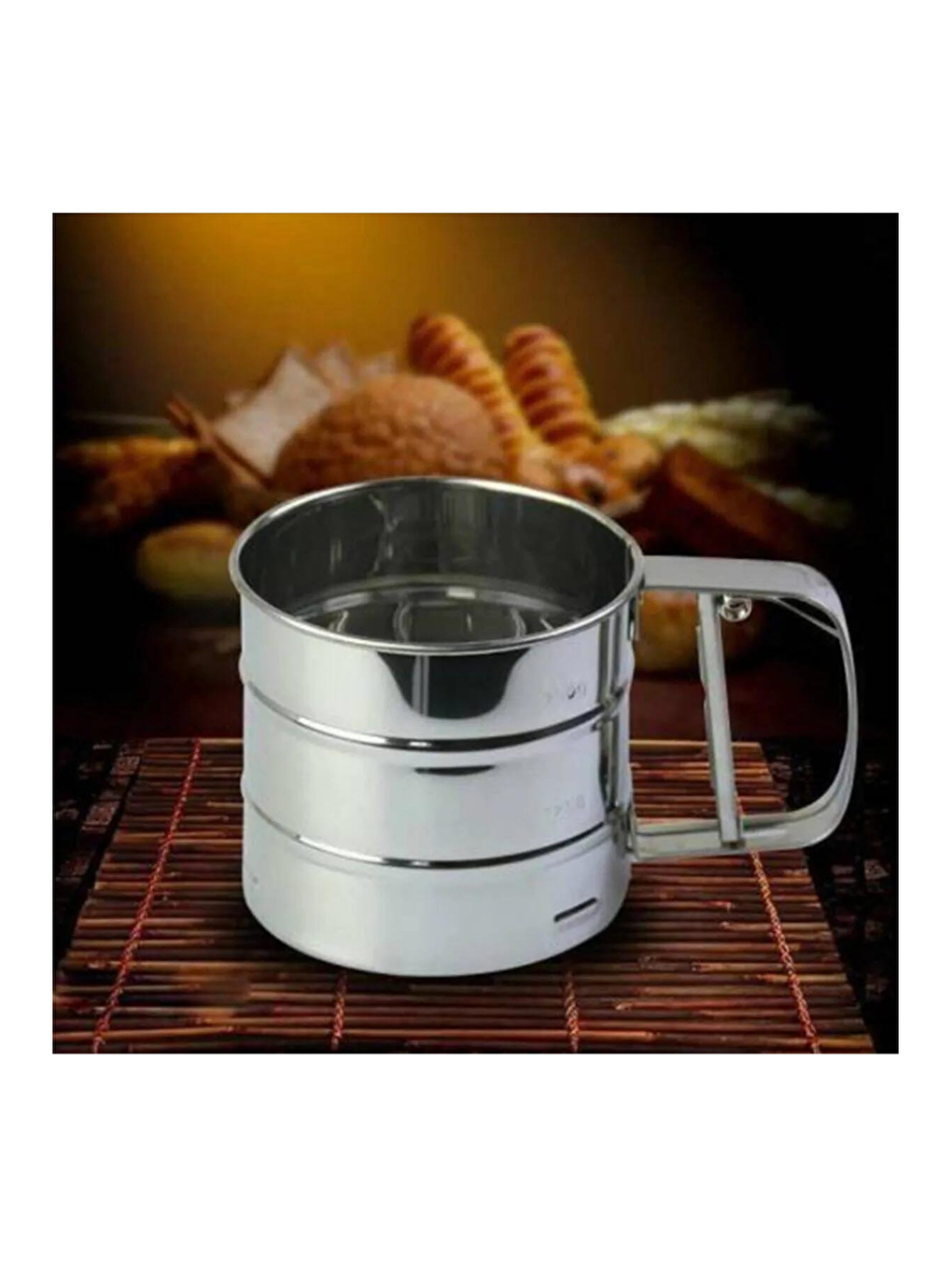 Beyaz Silikon Ölçülü Çok Amaçlı Hamur Açma Matı 45 Cm X 65 Cm, Çelik Un Eleği ve Çelik Hamur Kesici-5