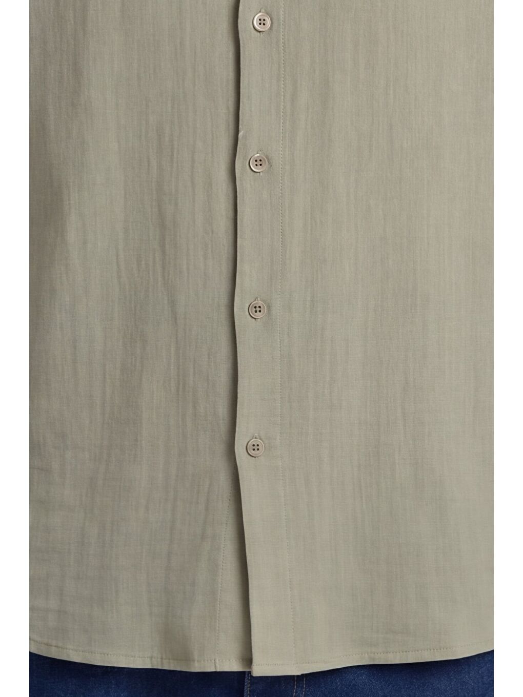 Yeşil Erkek Mint Normal Kesim Regular Fit %100 Pamuk Klasik Yaka Muslin Gömlek-5