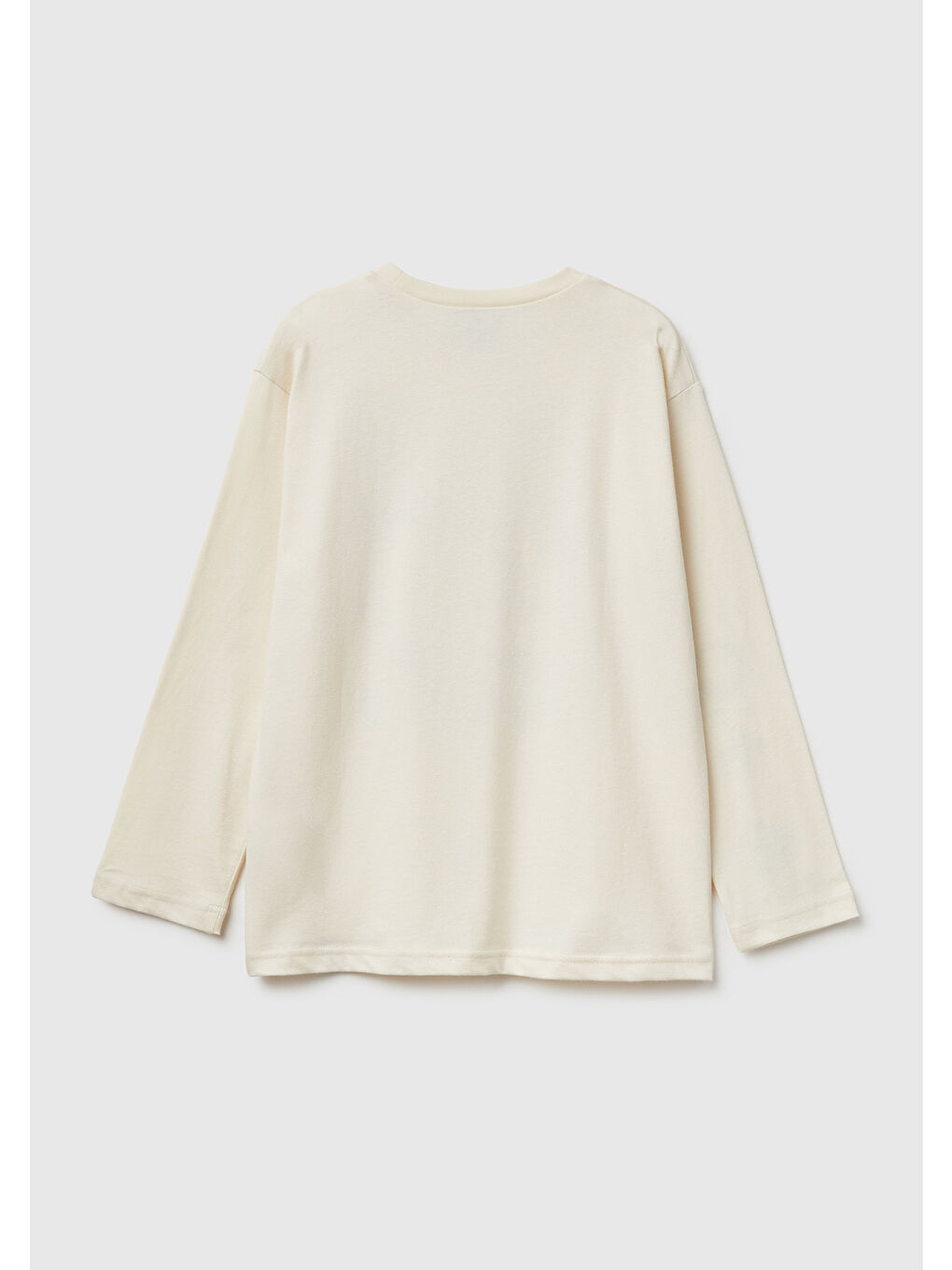 Ekru Erkek Çocuk Krem Tazmanya Baskılı Jarse Kabartmalı Uzun Kollu T-shirt-1
