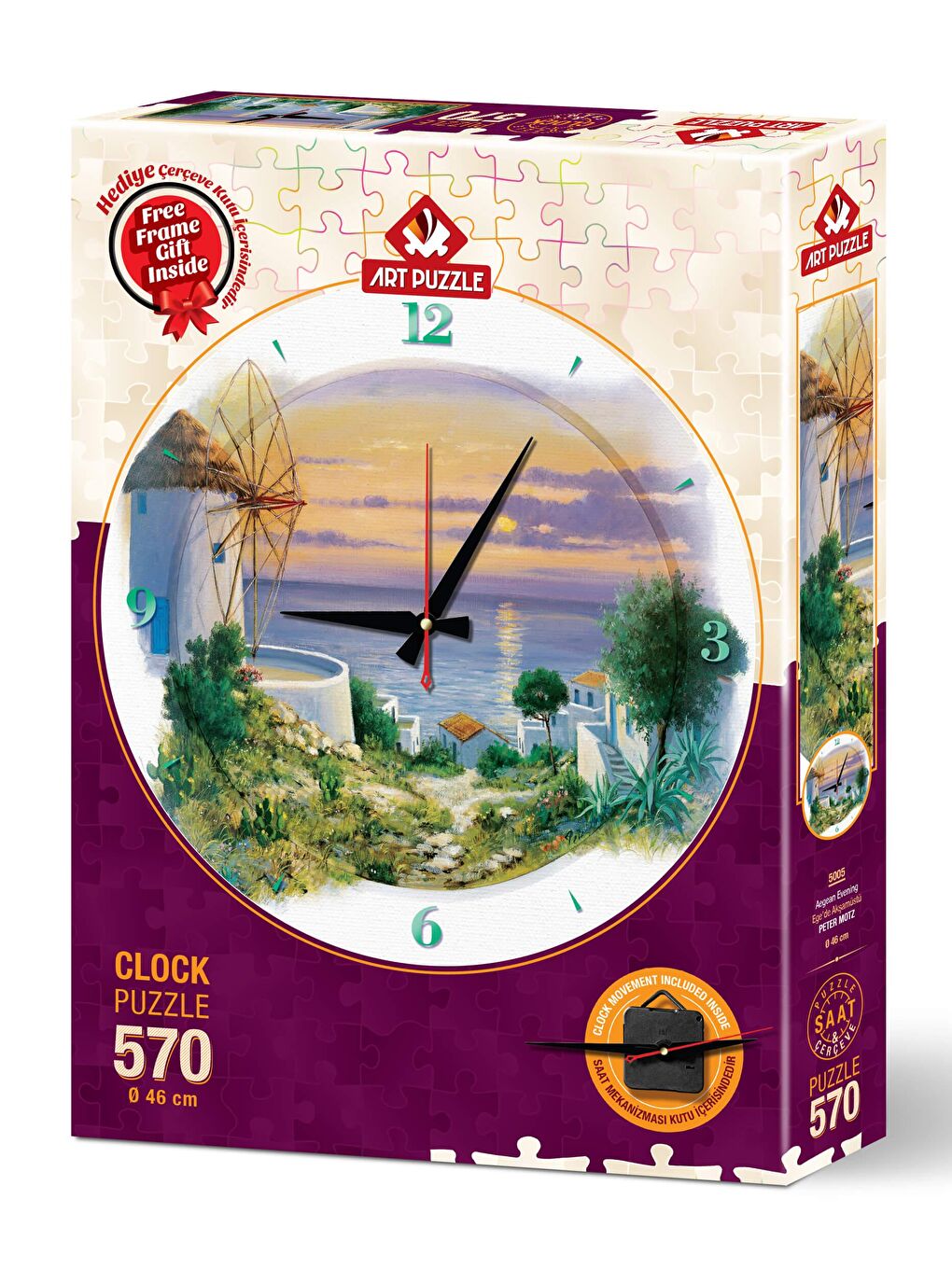 Art Puzzle Karışık 570 Parça Saat Puzzle Ege'de Akşamüstü - 1