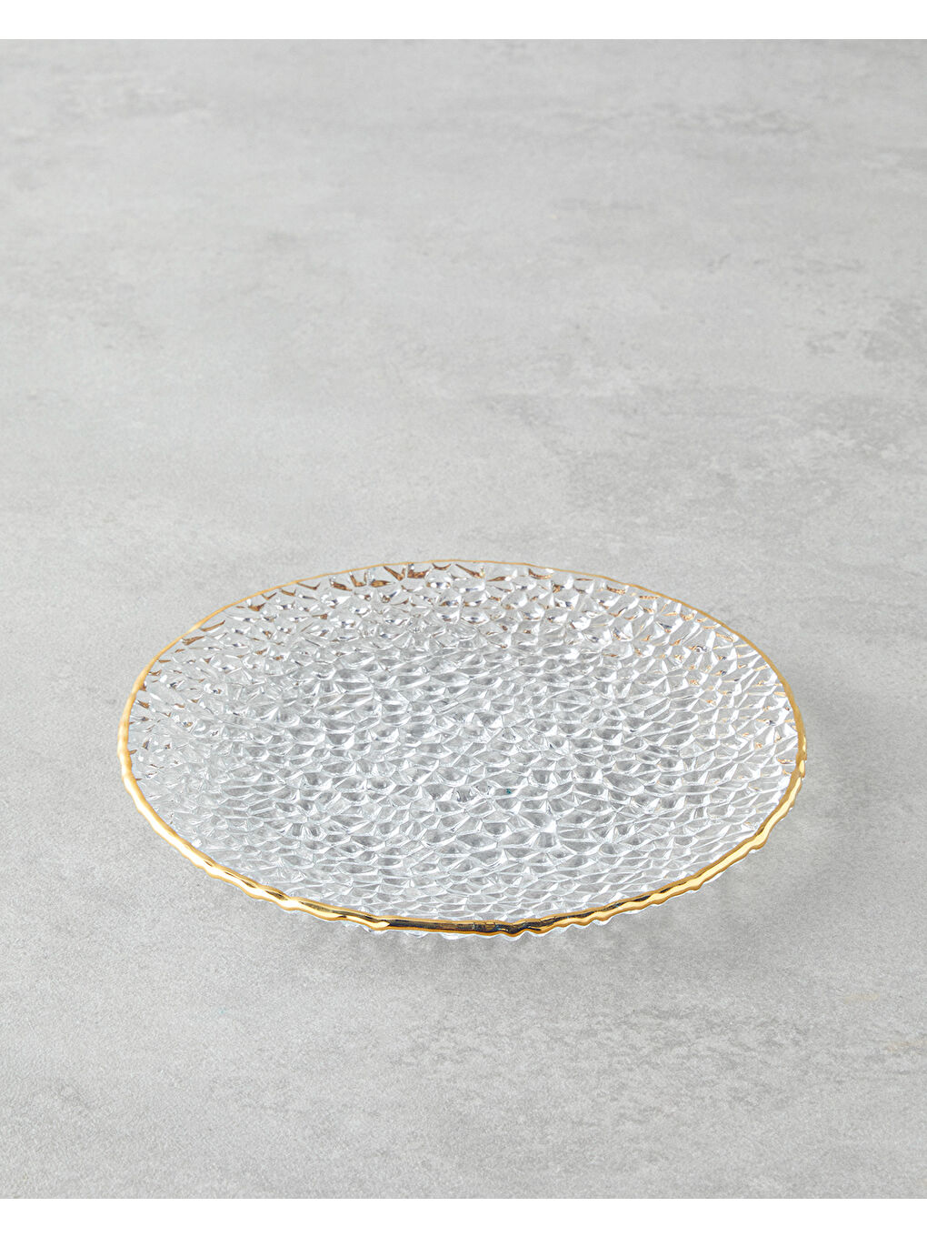 Sarı Giselle Cam Pasta Tabağı 16 cm Gold-1