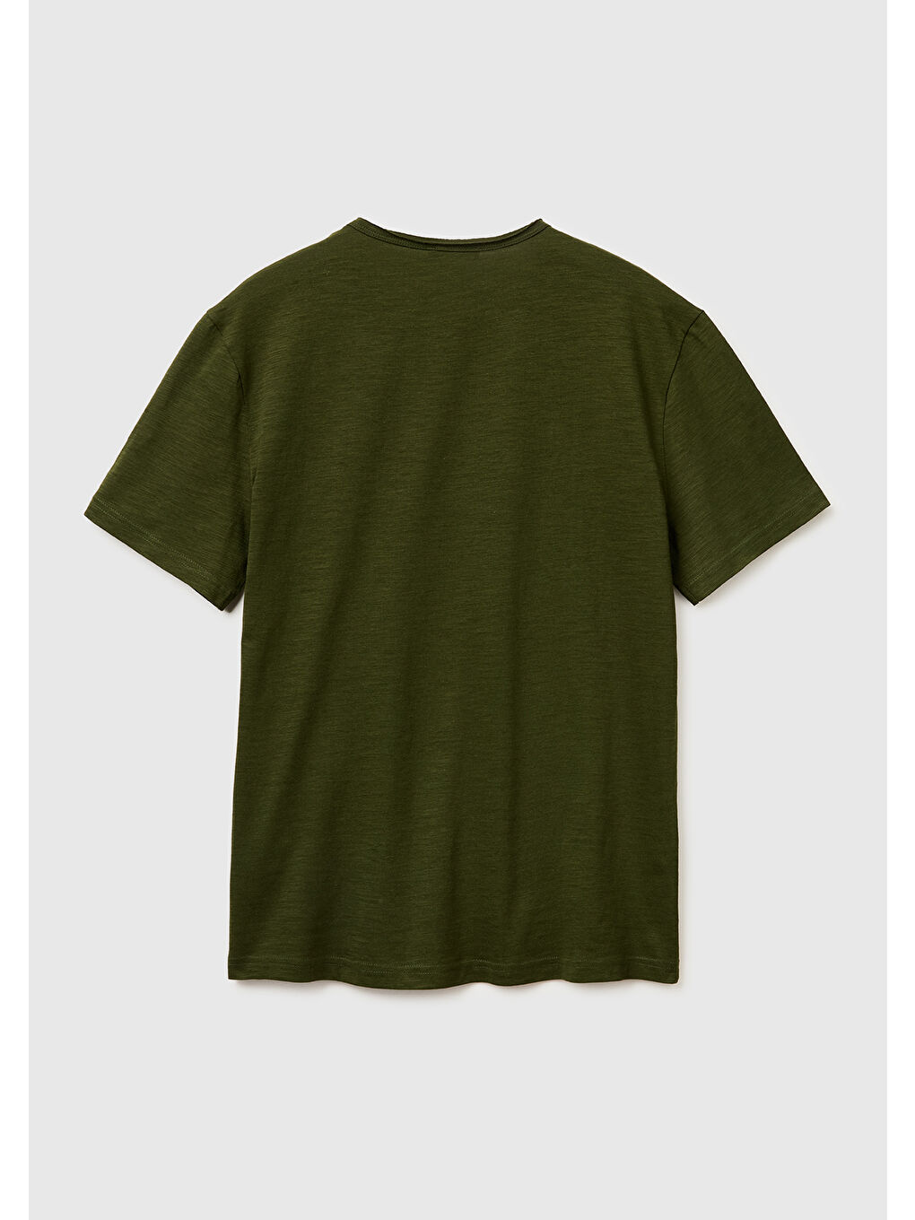 Erkek Koyu Yeşil  %100 Pamuk Regular Fit Bisiklet Yaka T-Shirt-1