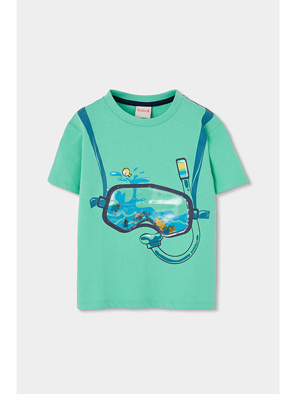 Gözlük Desenli Tshirt 2-6 Yaş Yeşil